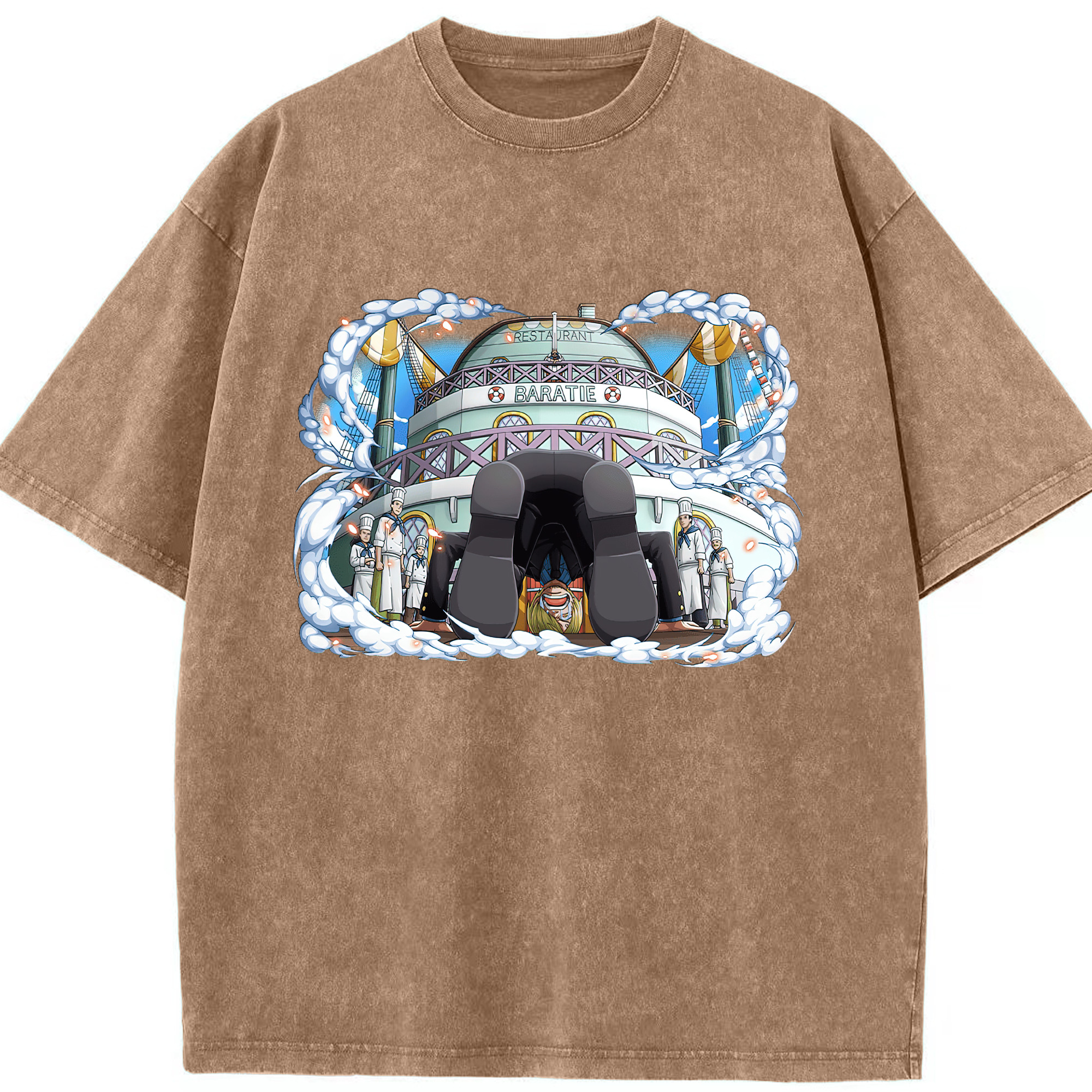 ワンピース サンジ ONE PIECE Sanji 綿100% ヴィンテージ風 半袖Tシャツ（フロントプリント）