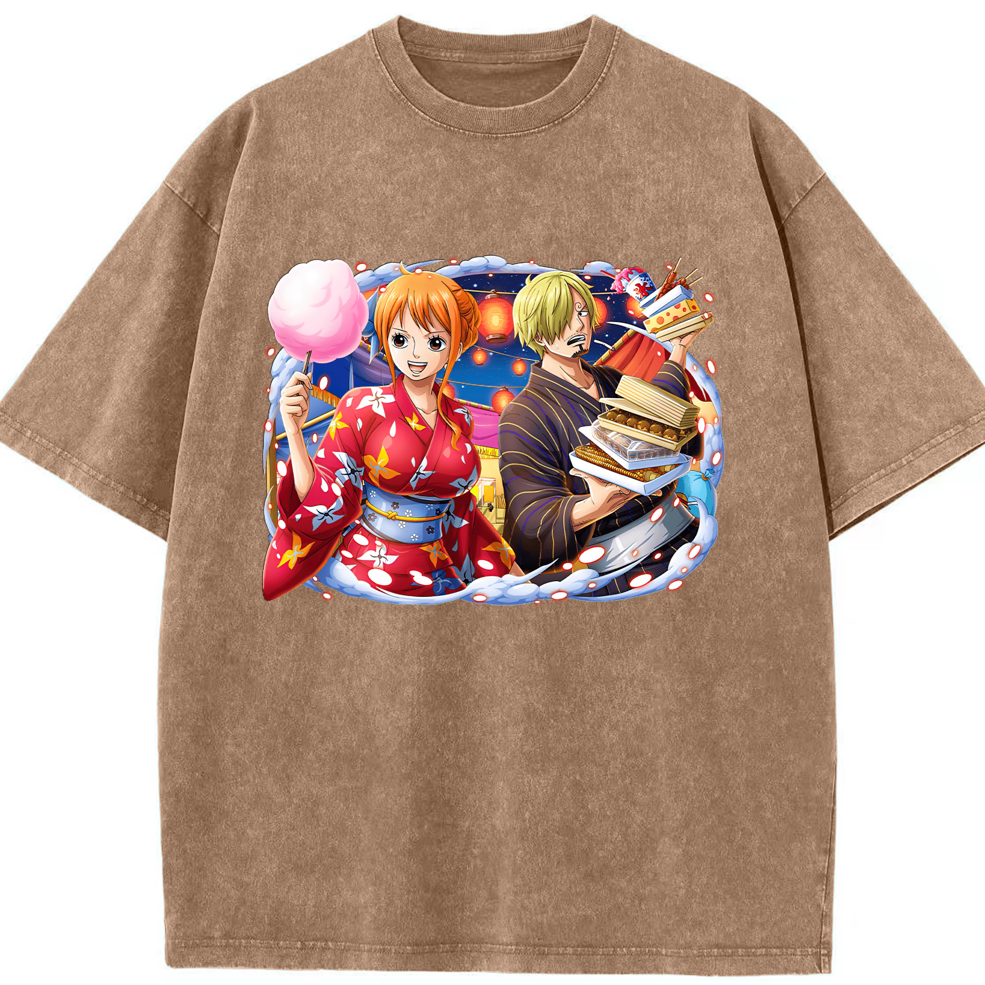 ワンピース サンジ ONE PIECE Sanji 綿100% ヴィンテージ風 半袖Tシャツ（フロントプリント）