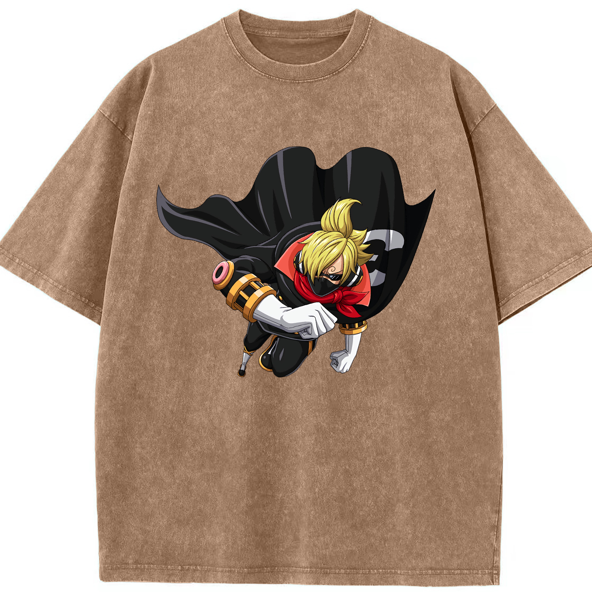 ワンピース サンジ ONE PIECE Sanji 綿100% ヴィンテージ風 半袖Tシャツ（フロントプリント）