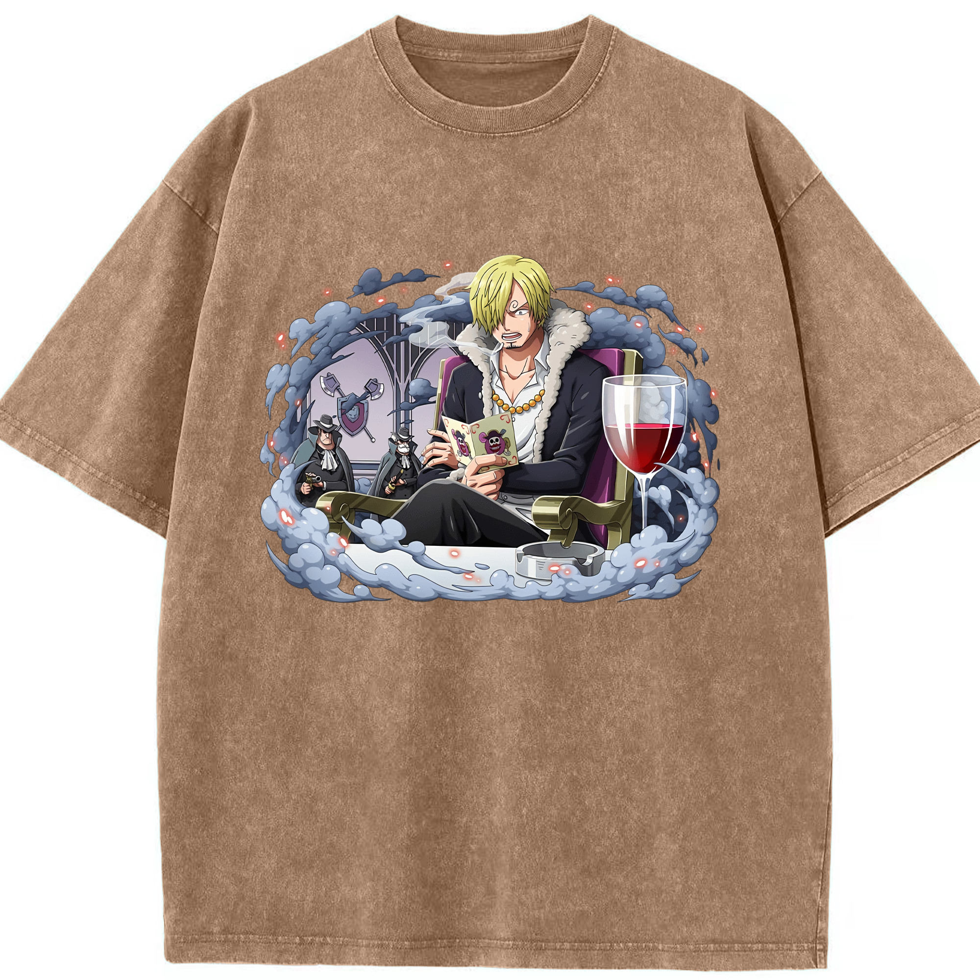 （画像用） ワンピース サンジ ONE PIECE Sanji 綿100% ヴィンテージ風 半袖Tシャツ（フロントプリント）