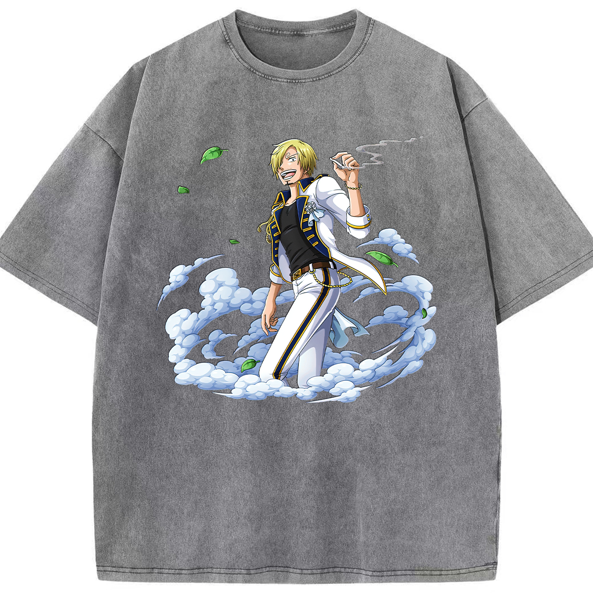 （画像用） ワンピース サンジ ONE PIECE Sanji 綿100% ヴィンテージ風 半袖Tシャツ（フロントプリント）