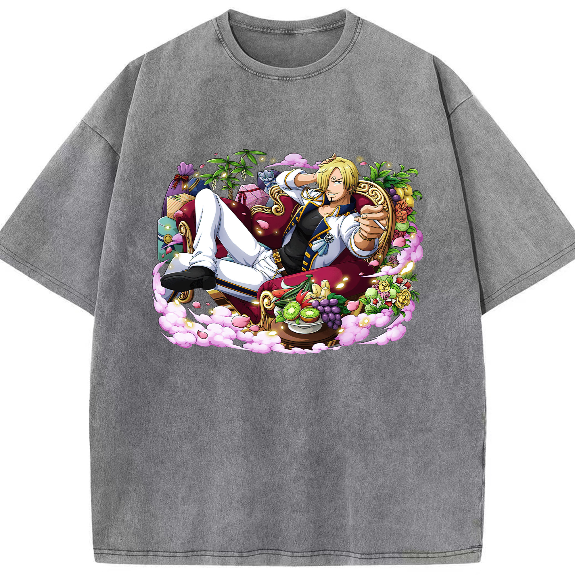 ワンピース サンジ ONE PIECE Sanji 綿100% ヴィンテージ風 半袖Tシャツ（フロントプリント）