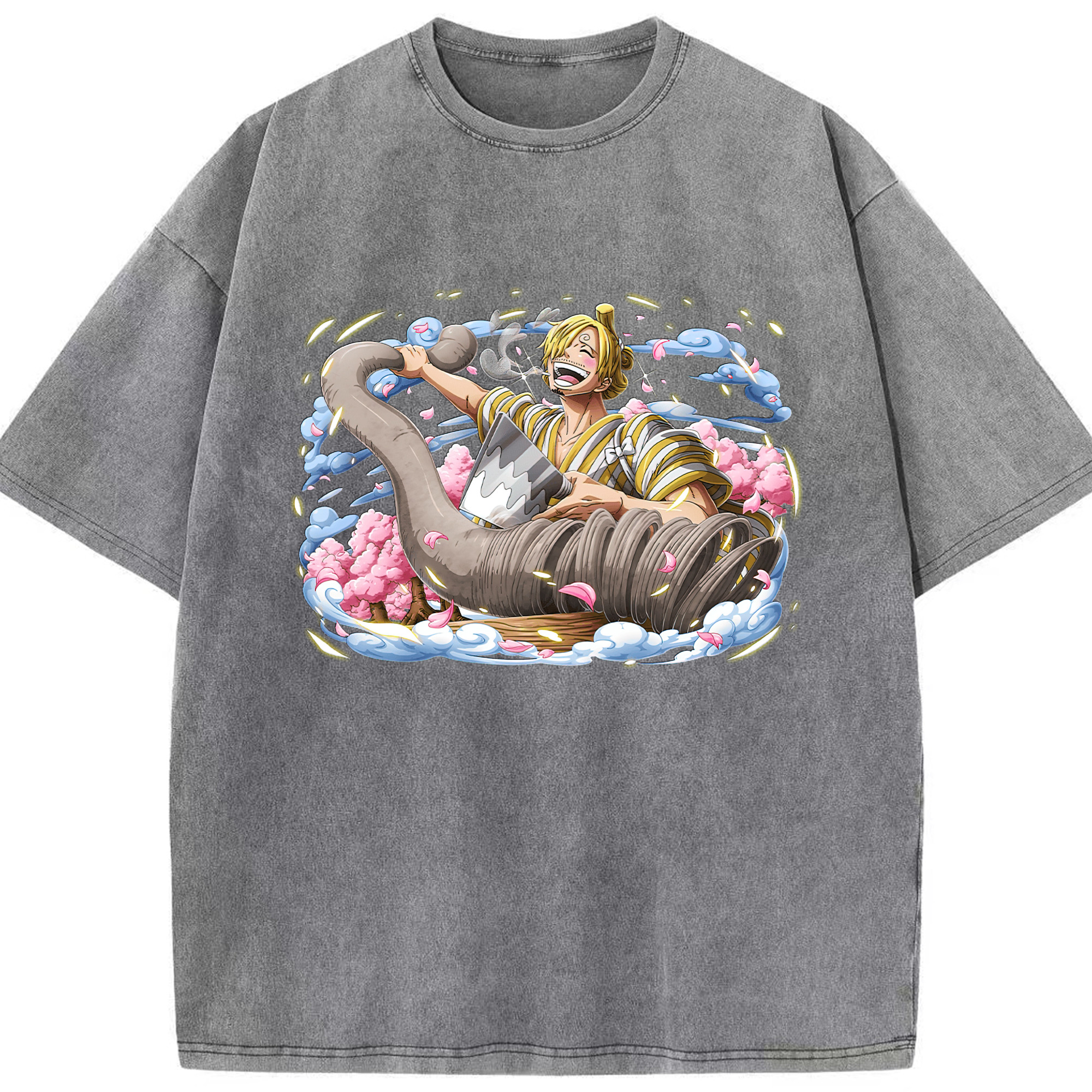 ワンピース サンジ ONE PIECE Sanji 綿100% ヴィンテージ風 半袖Tシャツ（フロントプリント）