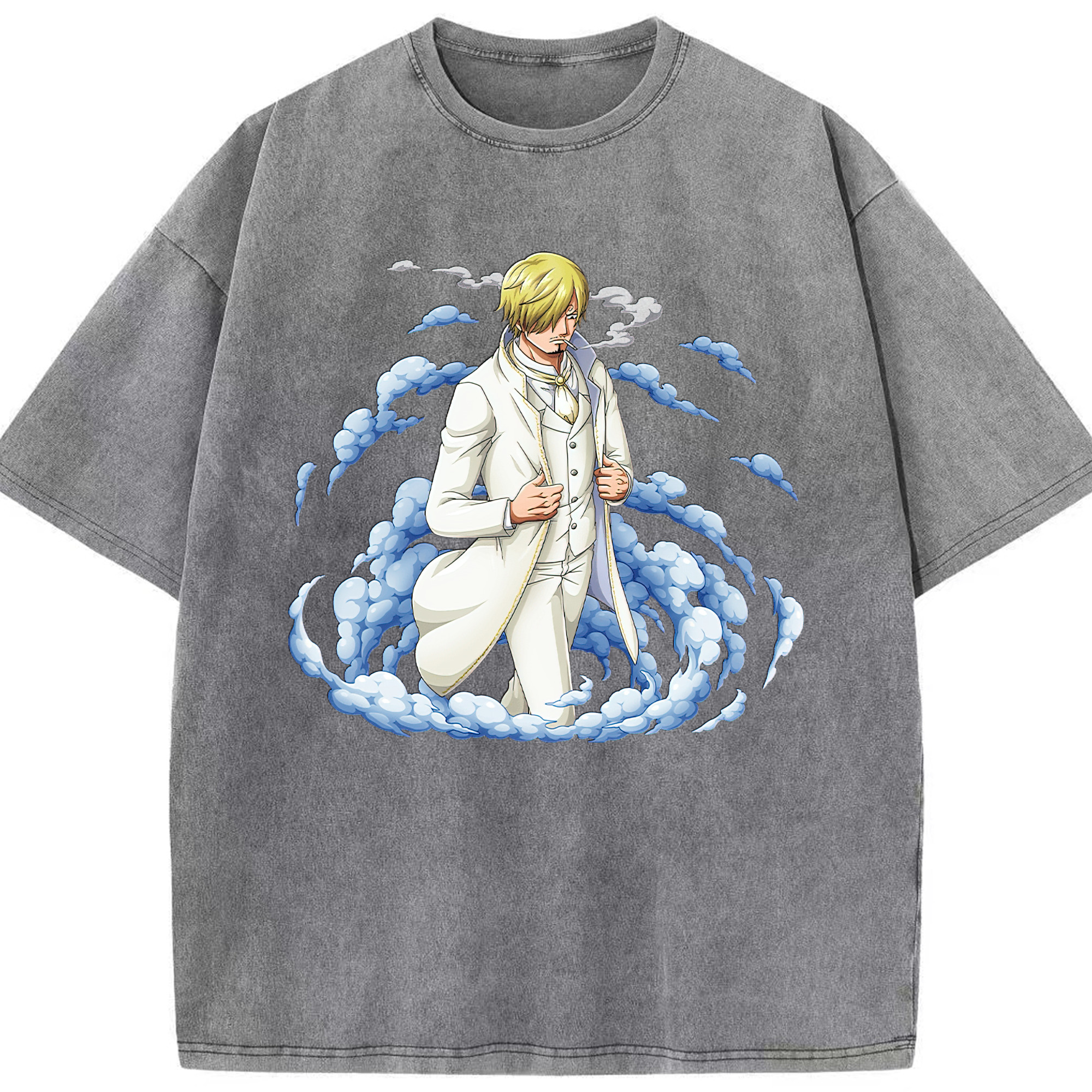 ワンピース サンジ ONE PIECE Sanji 綿100% ヴィンテージ風 半袖Tシャツ（フロントプリント）