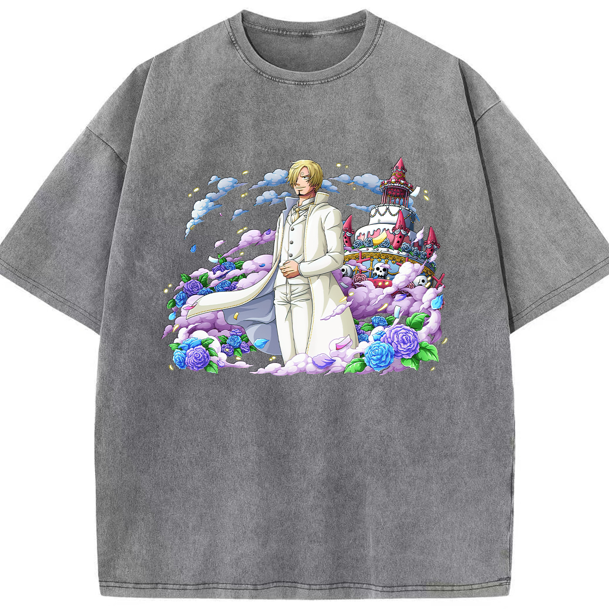 ワンピース サンジ ONE PIECE Sanji 綿100% ヴィンテージ風 半袖Tシャツ（フロントプリント）