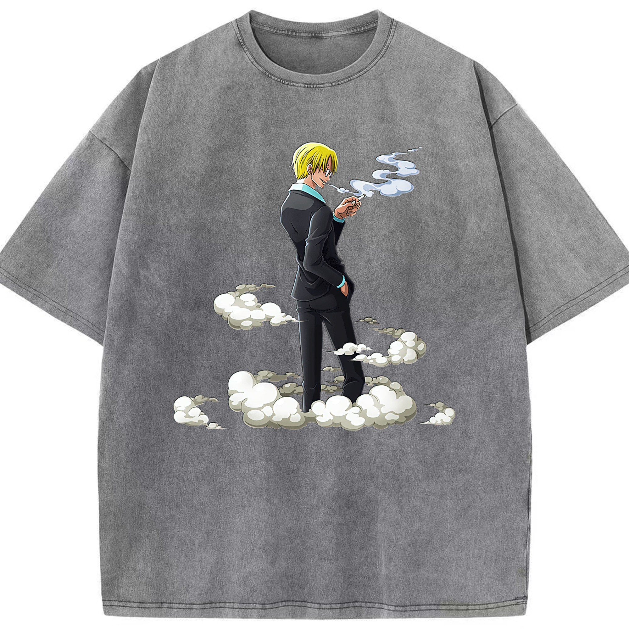 （画像用） ワンピース サンジ ONE PIECE Sanji 綿100% ヴィンテージ風 半袖Tシャツ（フロントプリント）
