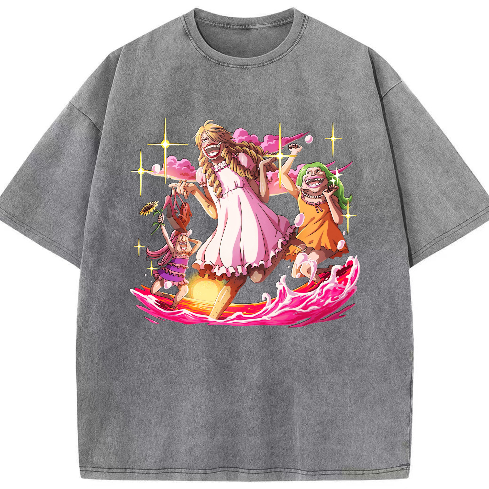 （画像用） ワンピース サンジ ONE PIECE Sanji 綿100% ヴィンテージ風 半袖Tシャツ（フロントプリント）