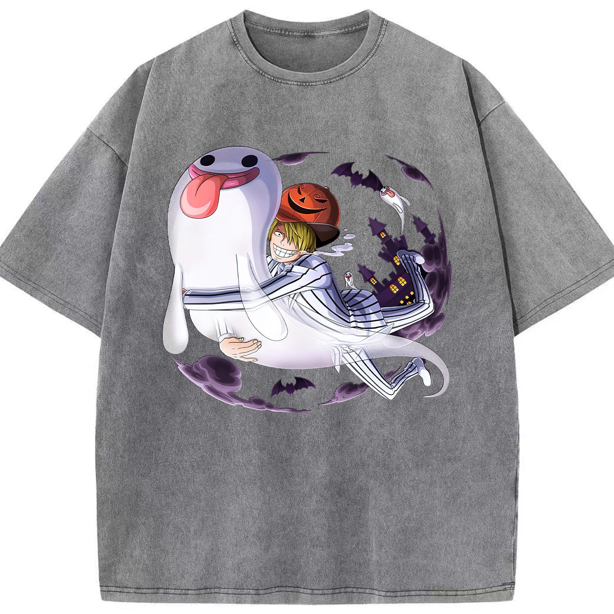 （画像用） ワンピース サンジ ONE PIECE Sanji 綿100% ヴィンテージ風 半袖Tシャツ（フロントプリント）