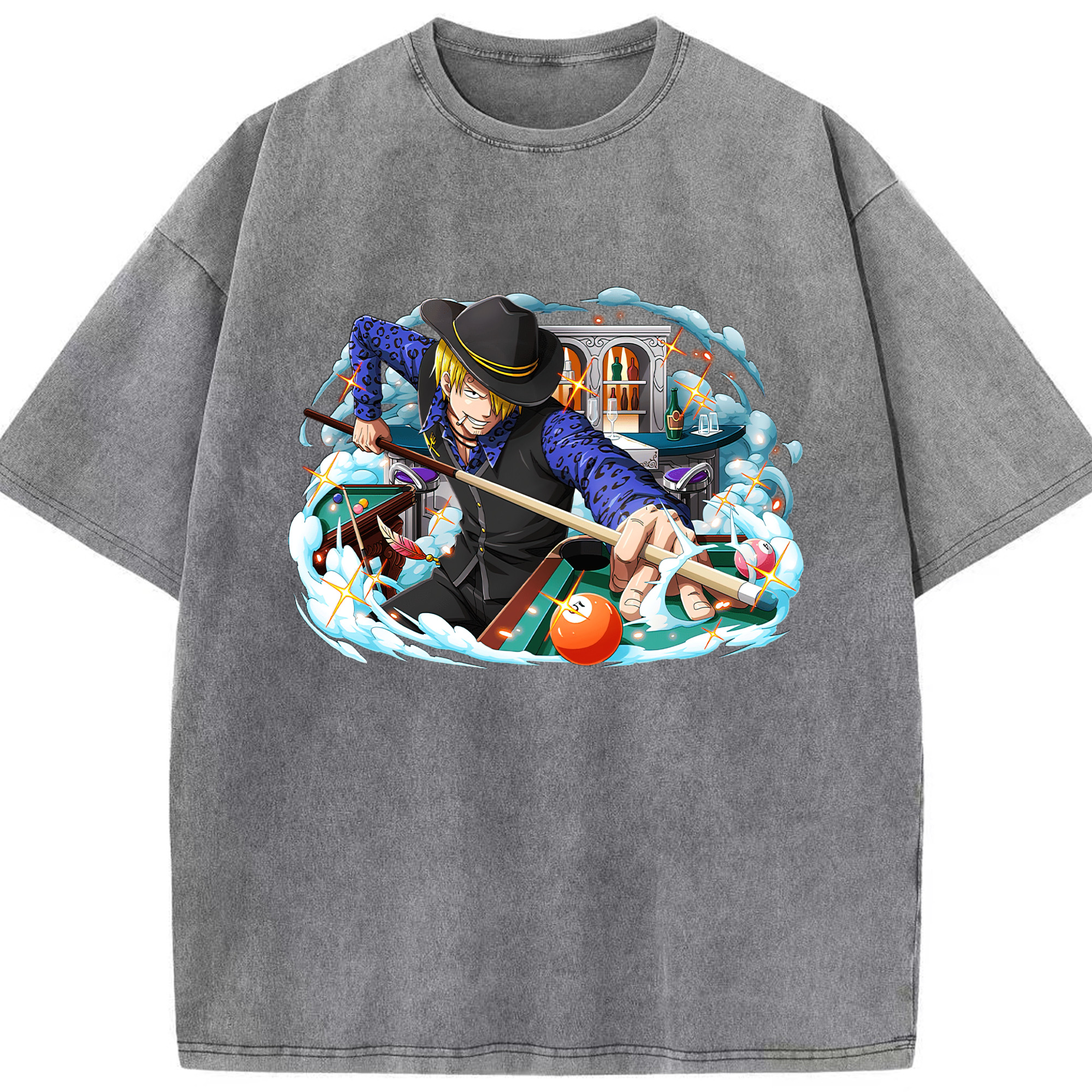 （画像用） ワンピース サンジ ONE PIECE Sanji 綿100% ヴィンテージ風 半袖Tシャツ（フロントプリント）