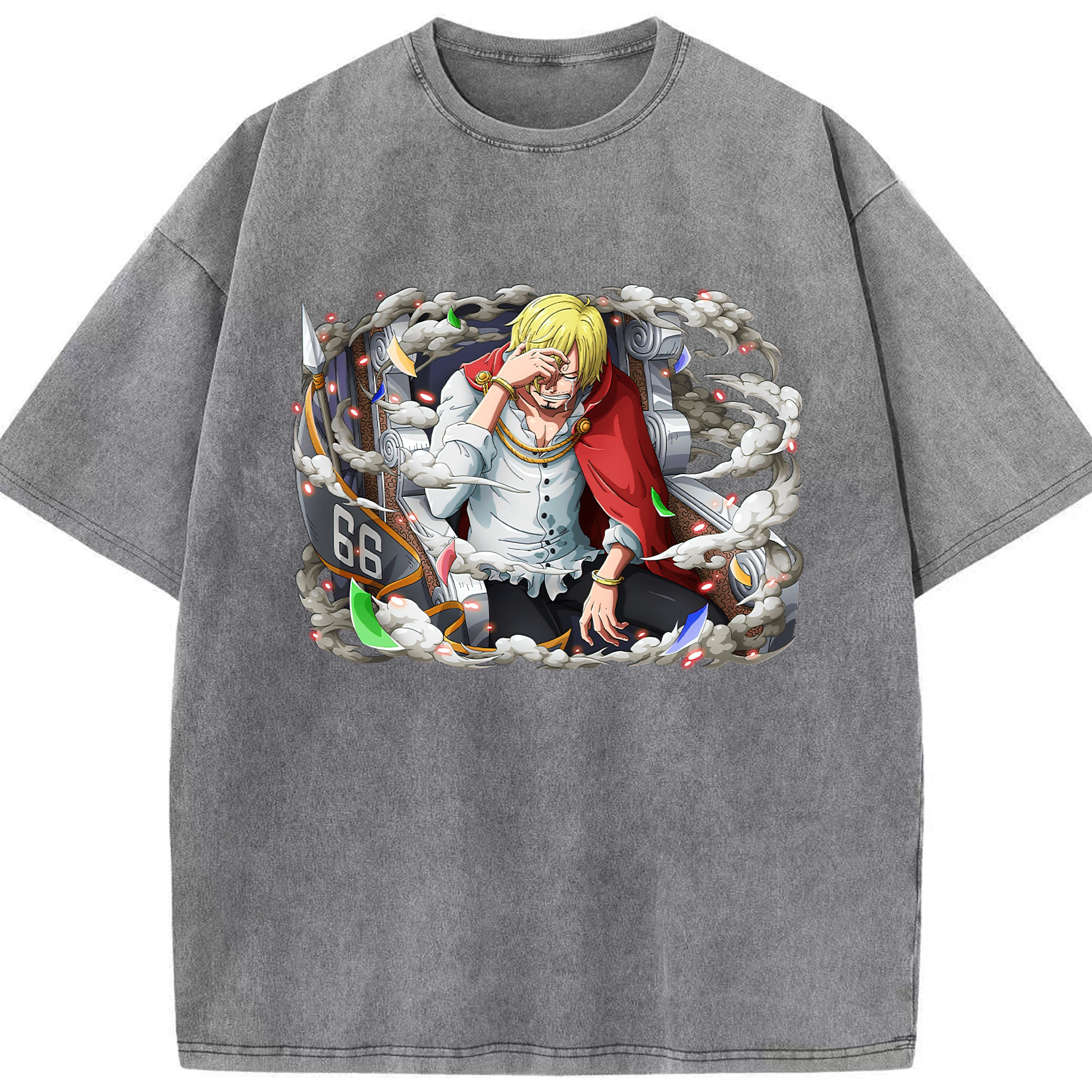 ワンピース サンジ ONE PIECE Sanji 綿100% ヴィンテージ風 半袖Tシャツ（フロントプリント）
