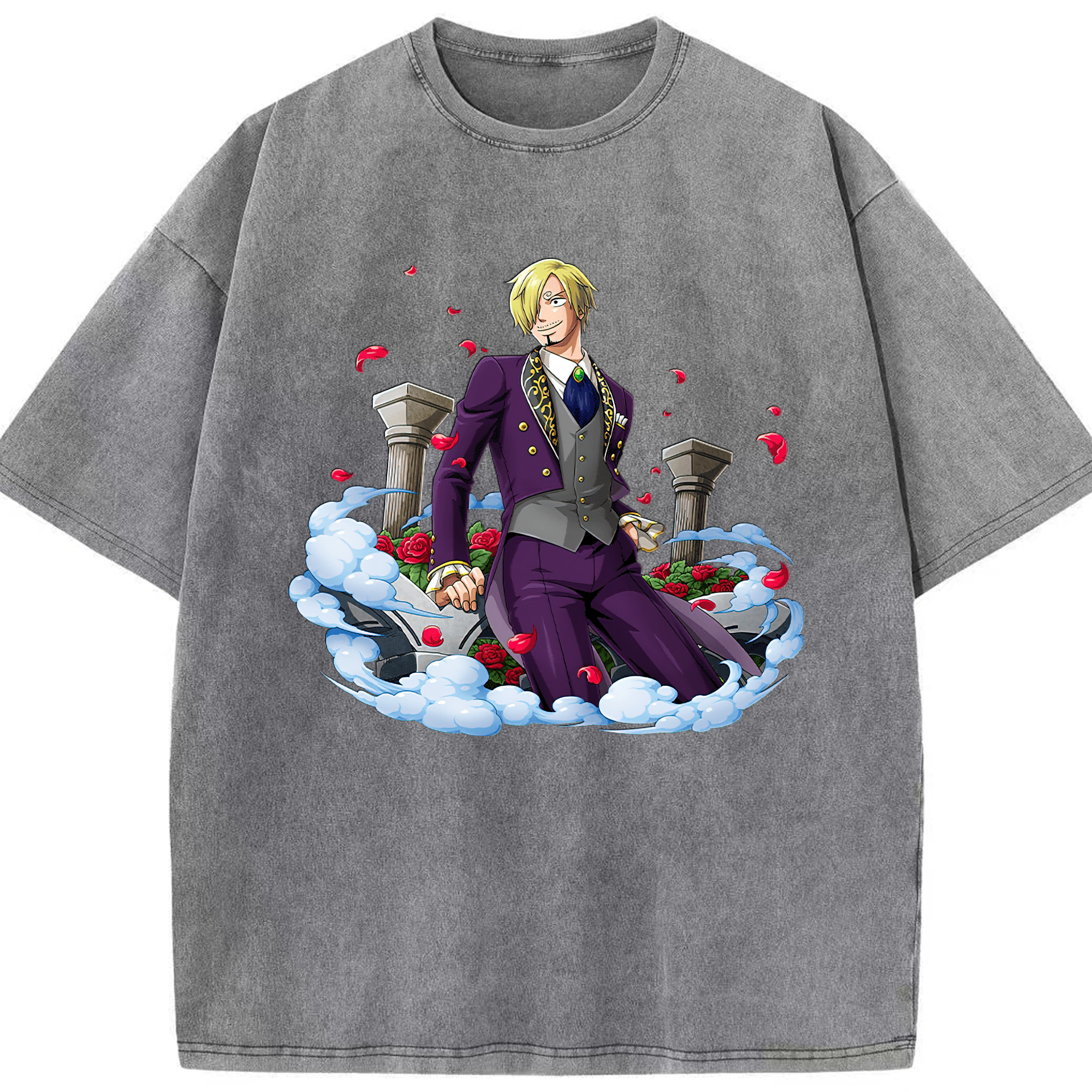 ワンピース サンジ ONE PIECE Sanji 綿100% ヴィンテージ風 半袖Tシャツ（フロントプリント）