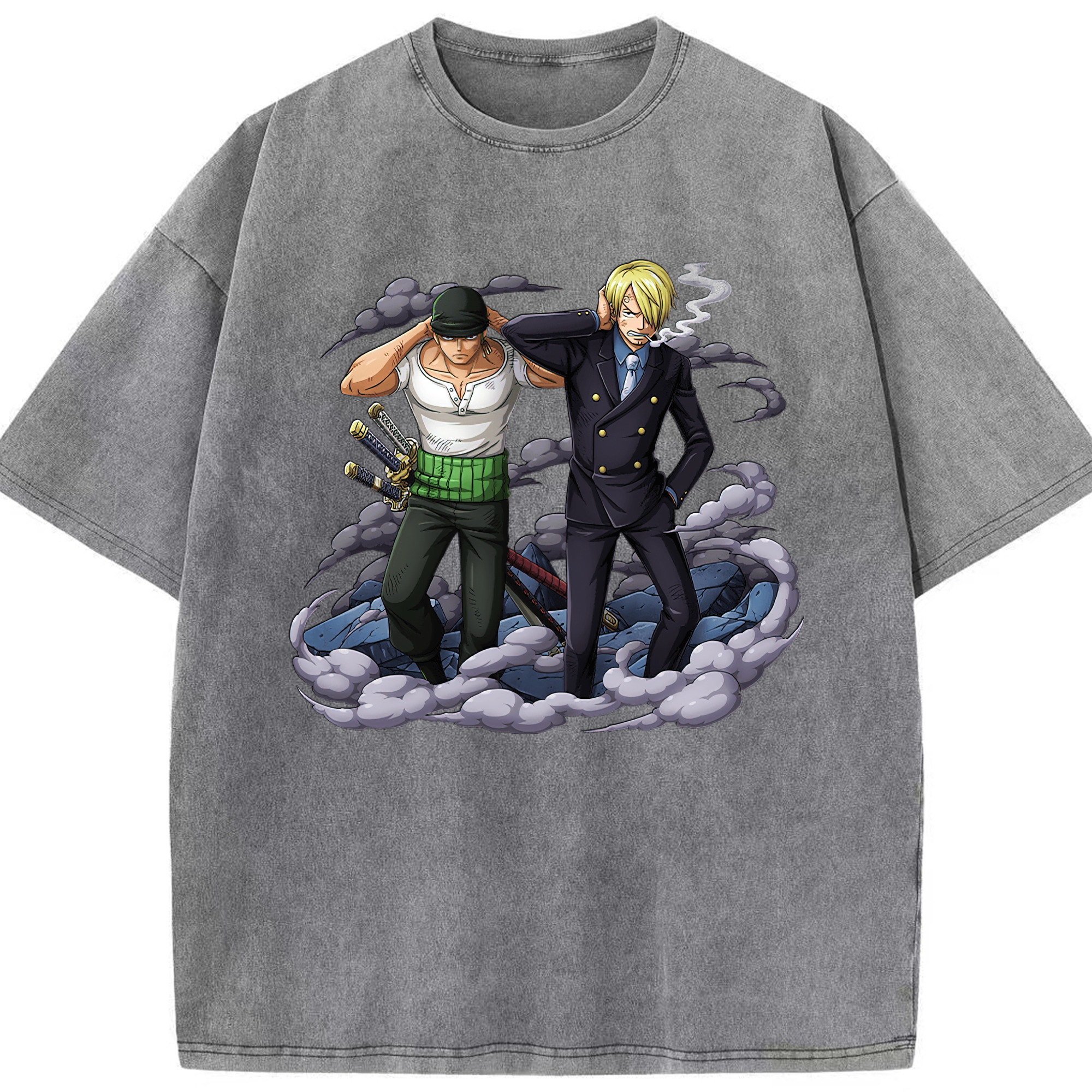 ワンピース サンジ ONE PIECE Sanji 綿100% ヴィンテージ風 半袖Tシャツ（フロントプリント）