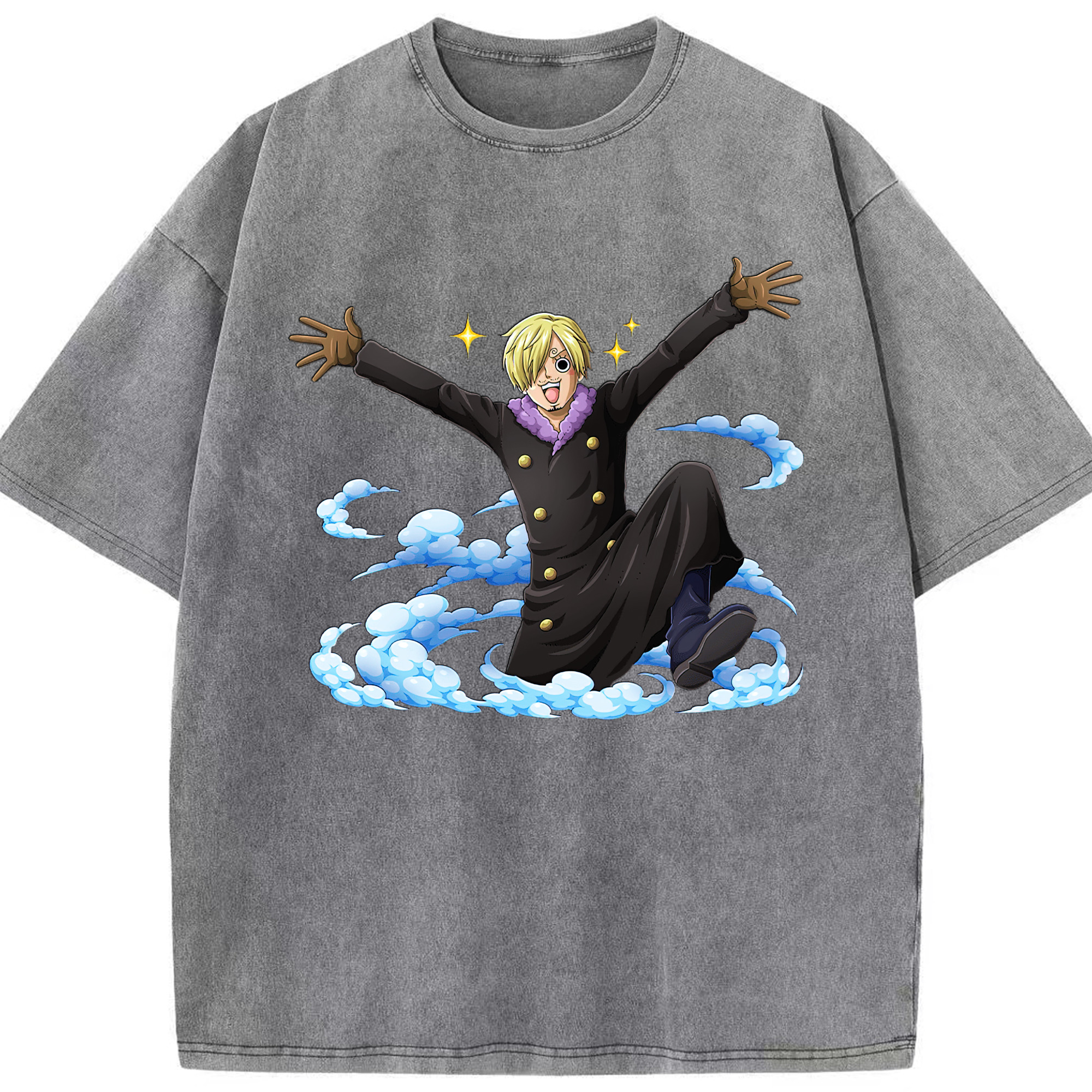 ワンピース サンジ ONE PIECE Sanji 綿100% ヴィンテージ風 半袖Tシャツ（フロントプリント）