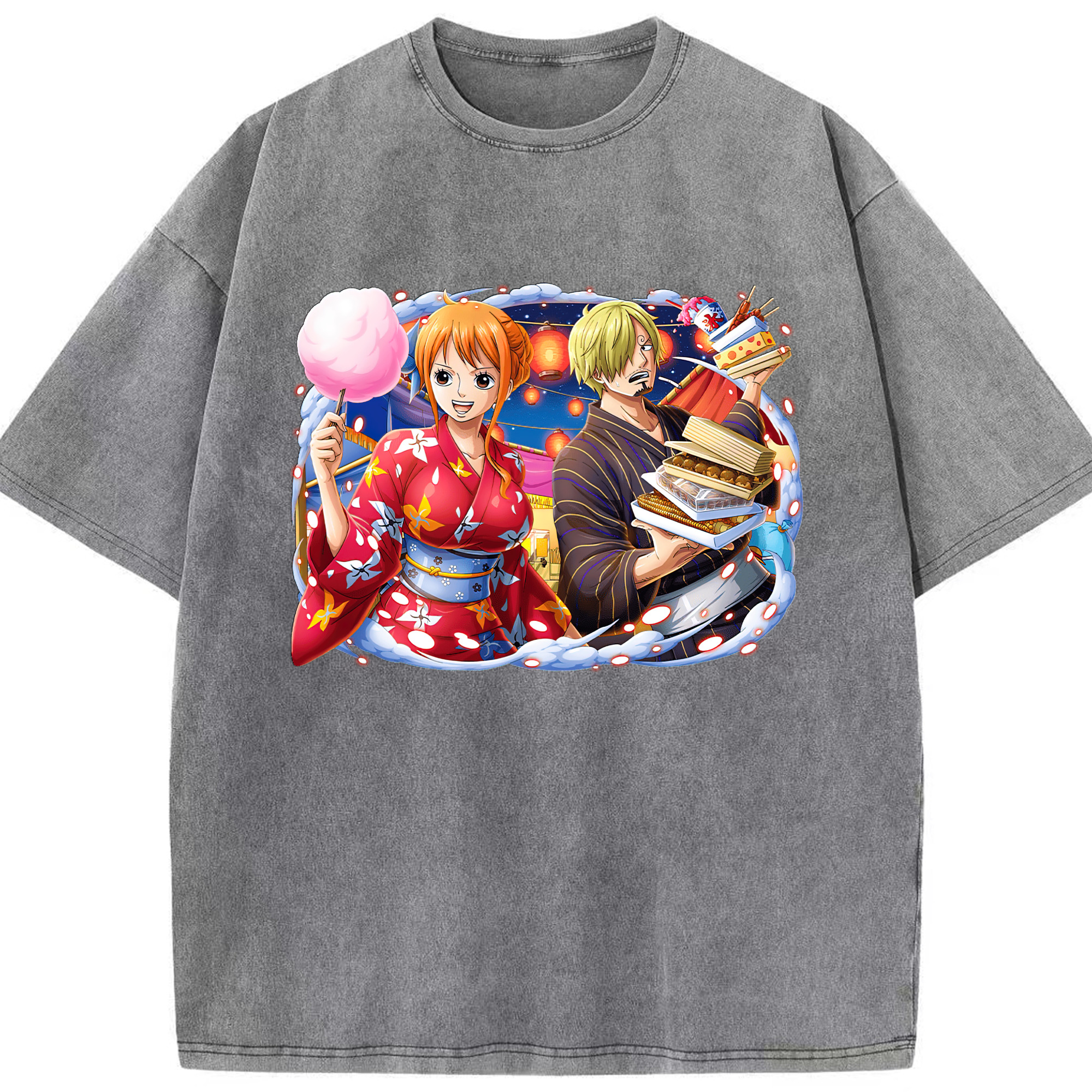 ワンピース サンジ ONE PIECE Sanji 綿100% ヴィンテージ風 半袖Tシャツ（フロントプリント）