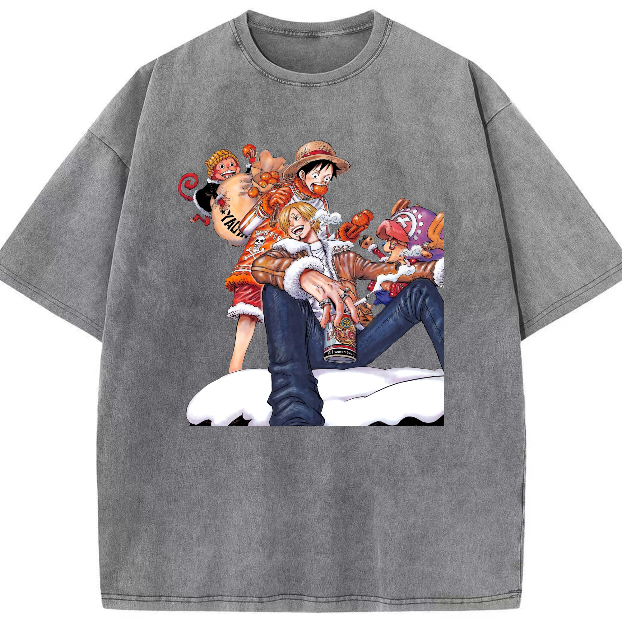 ワンピース サンジ ONE PIECE Sanji 綿100% ヴィンテージ風 半袖Tシャツ（フロントプリント）