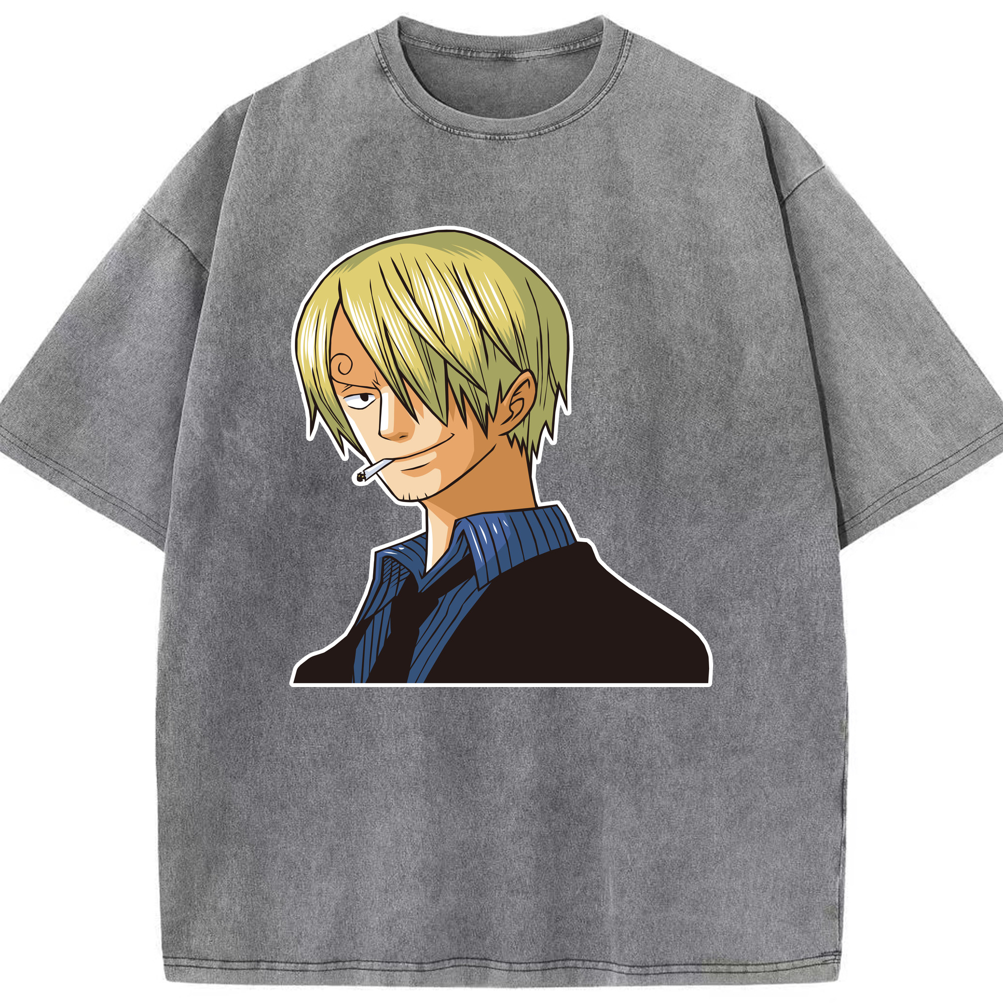 ワンピース サンジ ONE PIECE Sanji 綿100% ヴィンテージ風 半袖Tシャツ（フロントプリント）