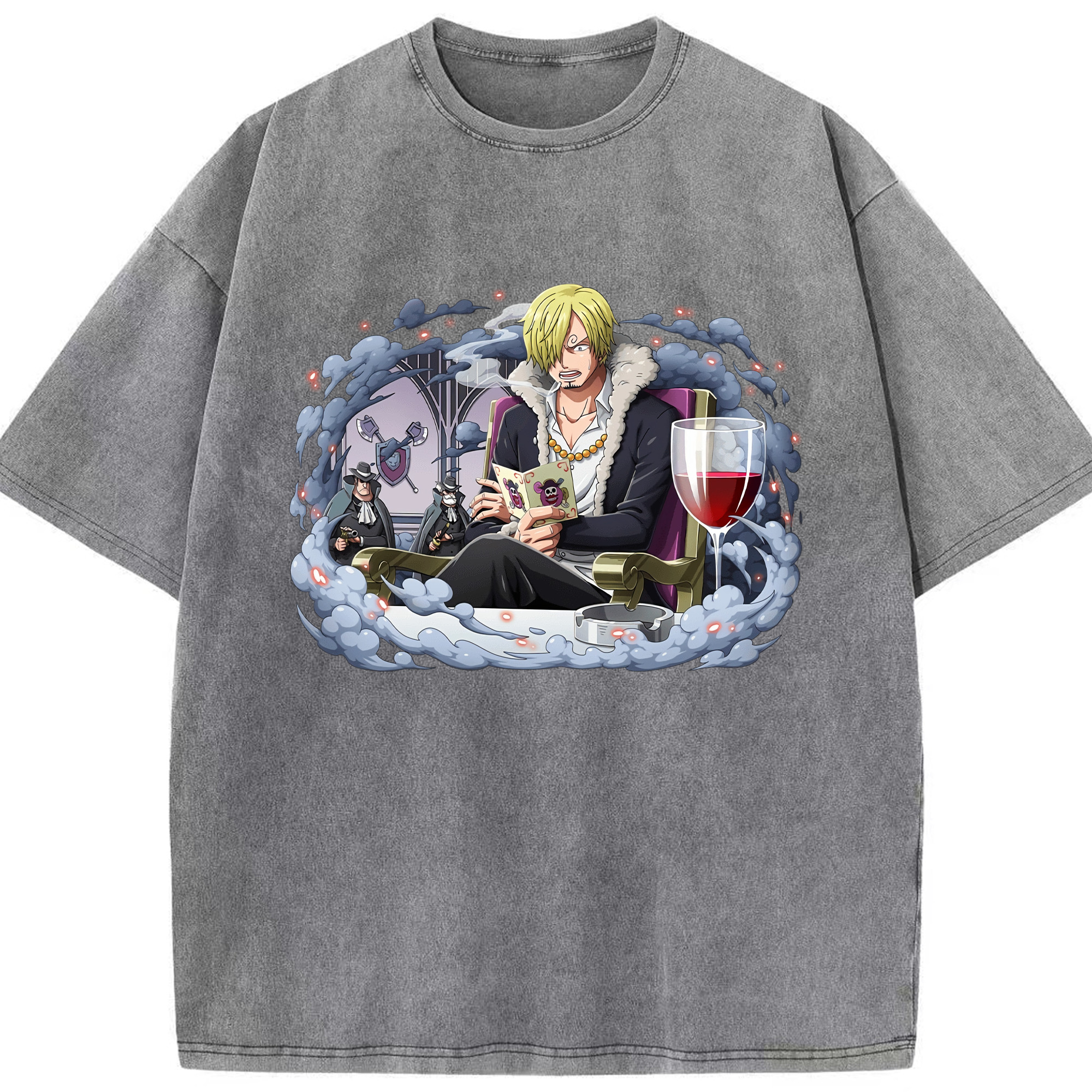 （画像用） ワンピース サンジ ONE PIECE Sanji 綿100% ヴィンテージ風 半袖Tシャツ（フロントプリント）