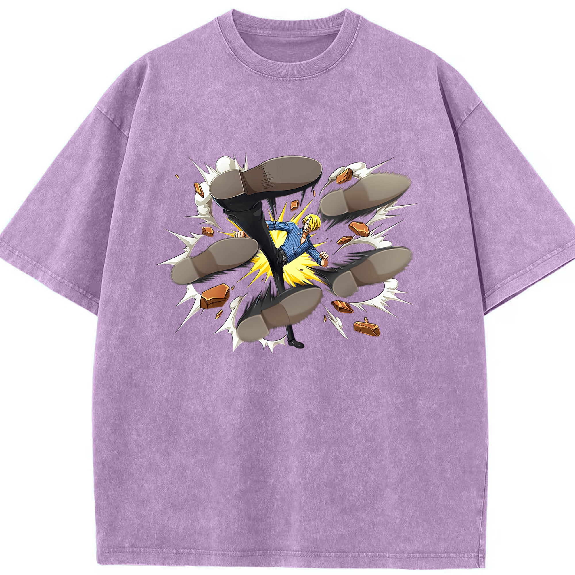 （画像用） ワンピース サンジ ONE PIECE Sanji 綿100% ヴィンテージ風 半袖Tシャツ（フロントプリント）