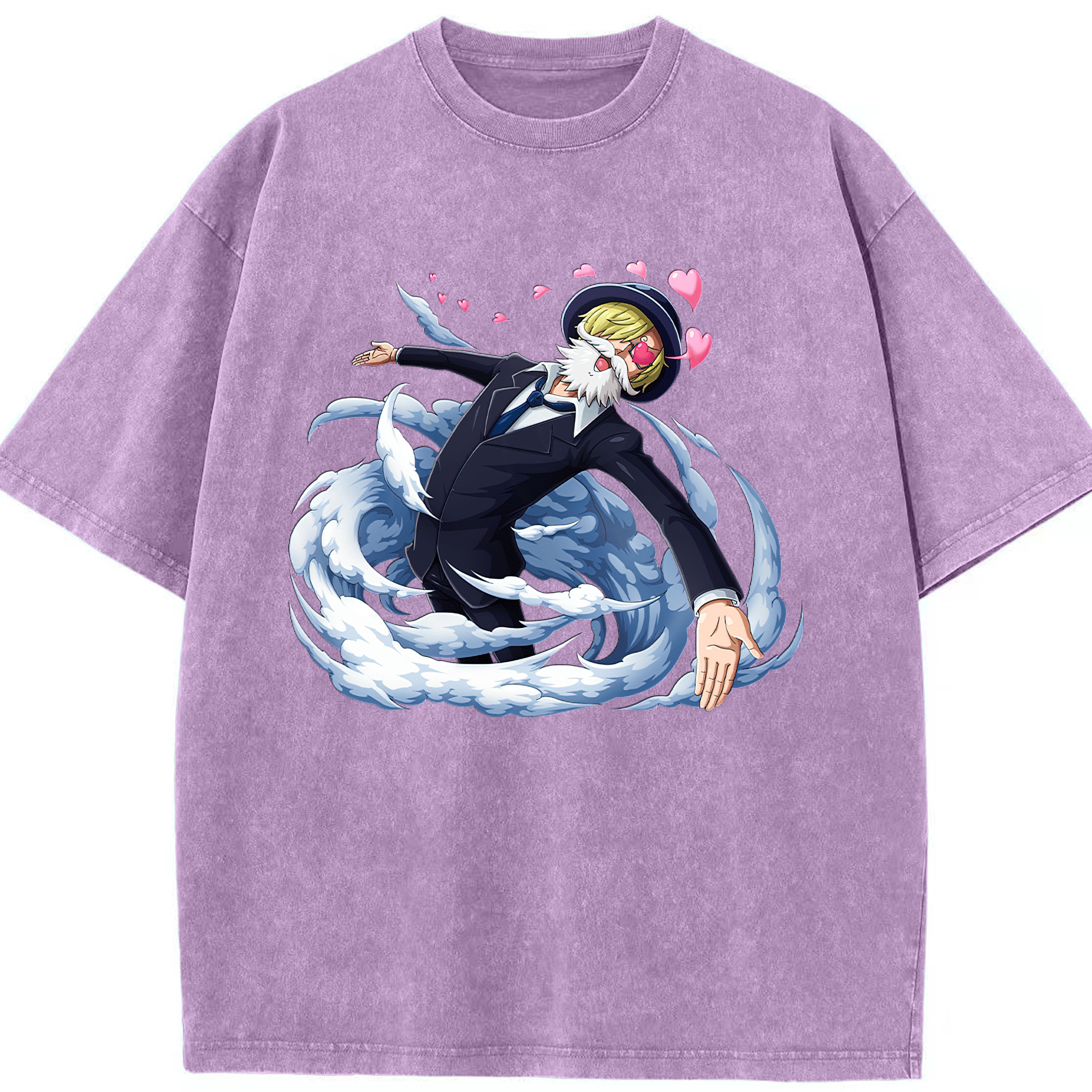 （画像用） ワンピース サンジ ONE PIECE Sanji 綿100% ヴィンテージ風 半袖Tシャツ（フロントプリント）