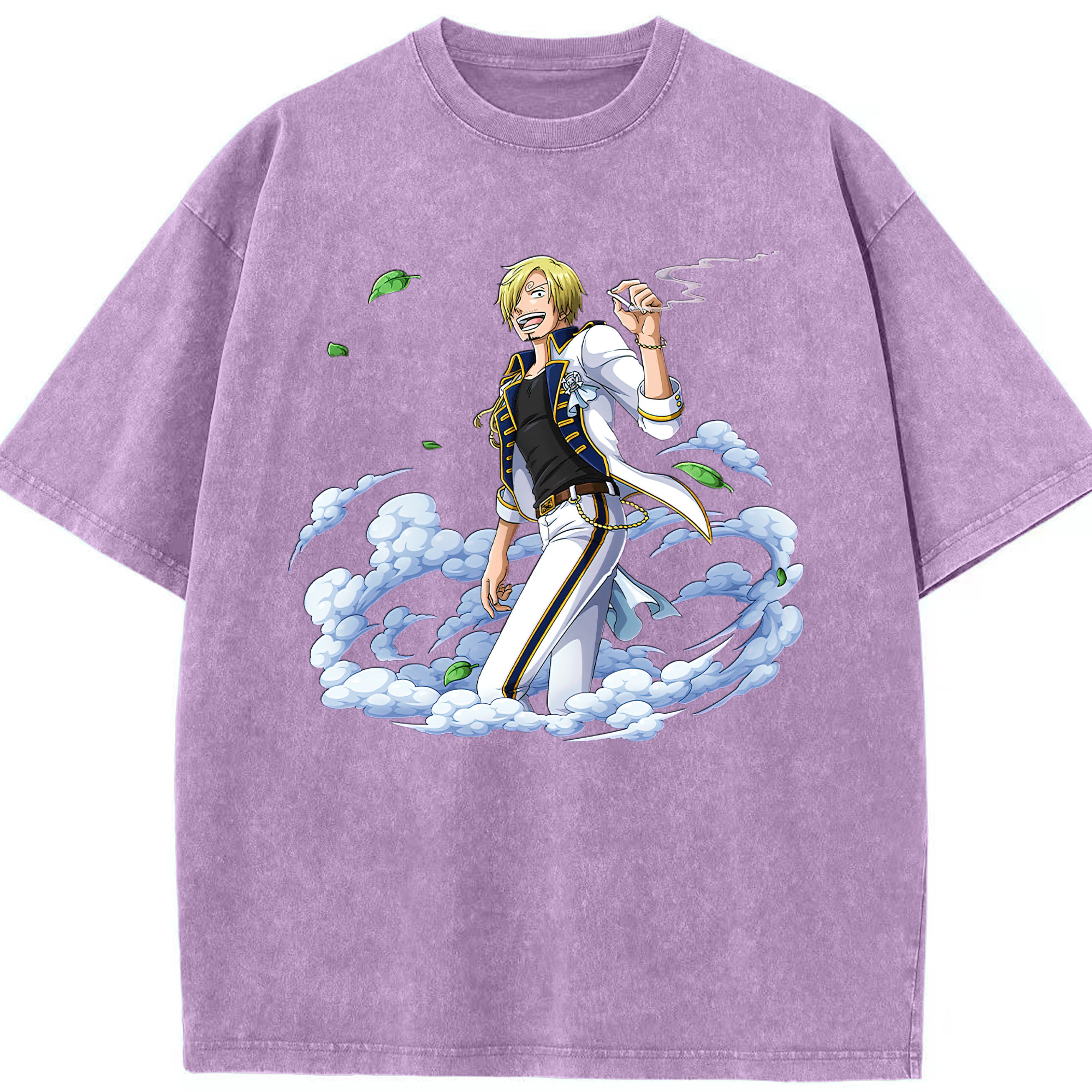 （画像用） ワンピース サンジ ONE PIECE Sanji 綿100% ヴィンテージ風 半袖Tシャツ（フロントプリント）