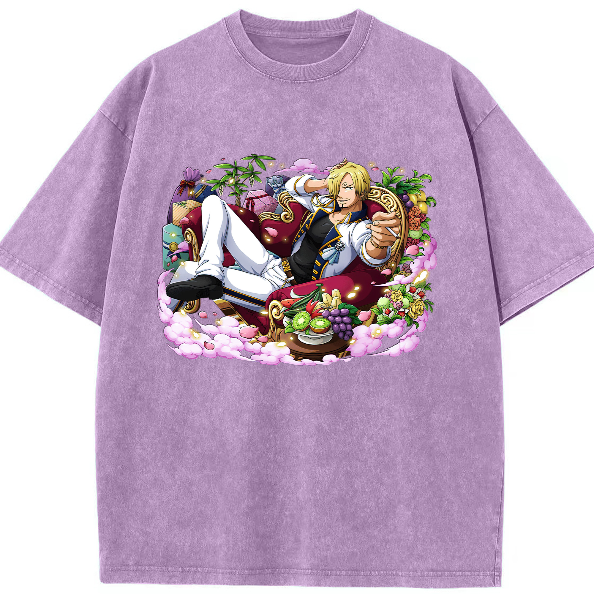 ワンピース サンジ ONE PIECE Sanji 綿100% ヴィンテージ風 半袖Tシャツ（フロントプリント）