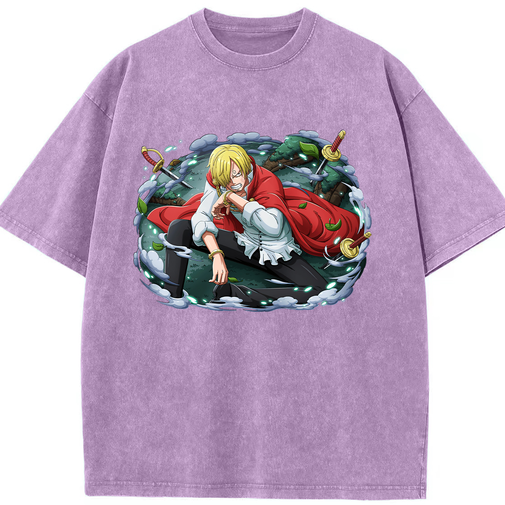 ワンピース サンジ ONE PIECE Sanji 綿100% ヴィンテージ風 半袖Tシャツ（フロントプリント）