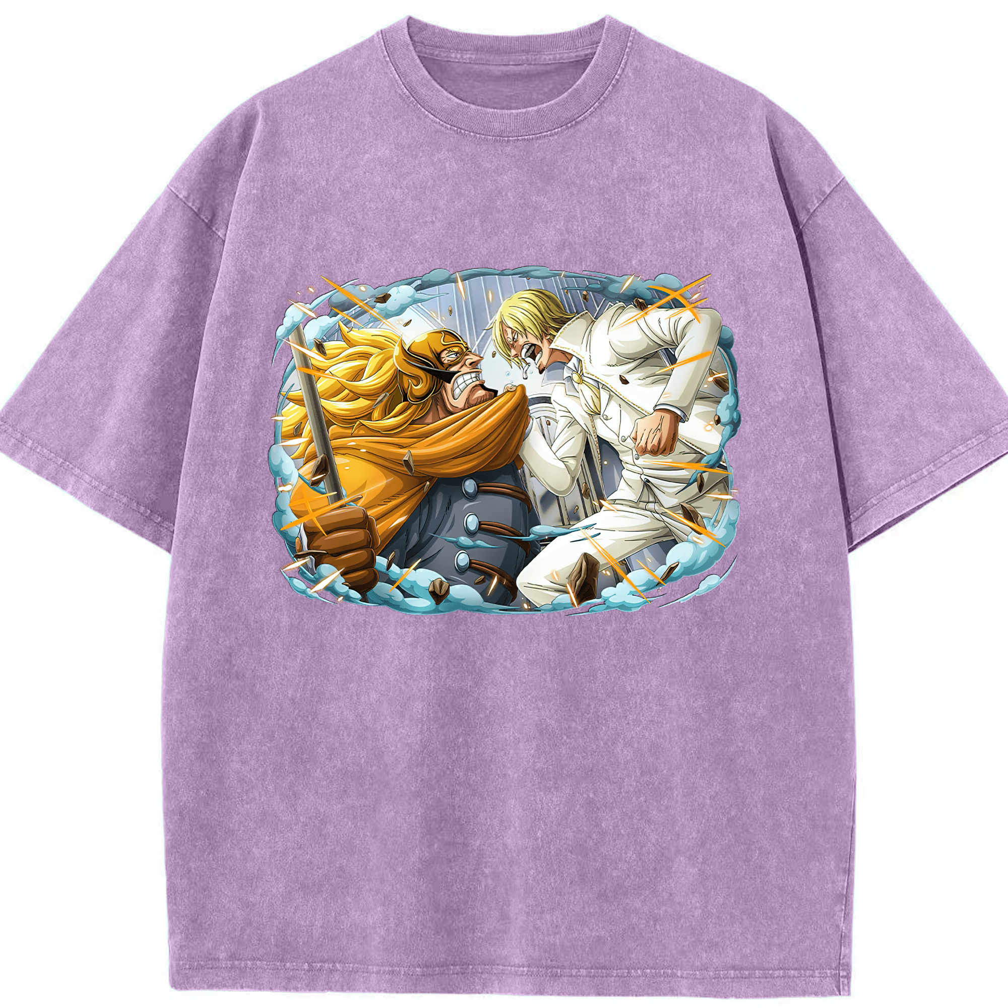 ワンピース サンジ ONE PIECE Sanji 綿100% ヴィンテージ風 半袖Tシャツ（フロントプリント）