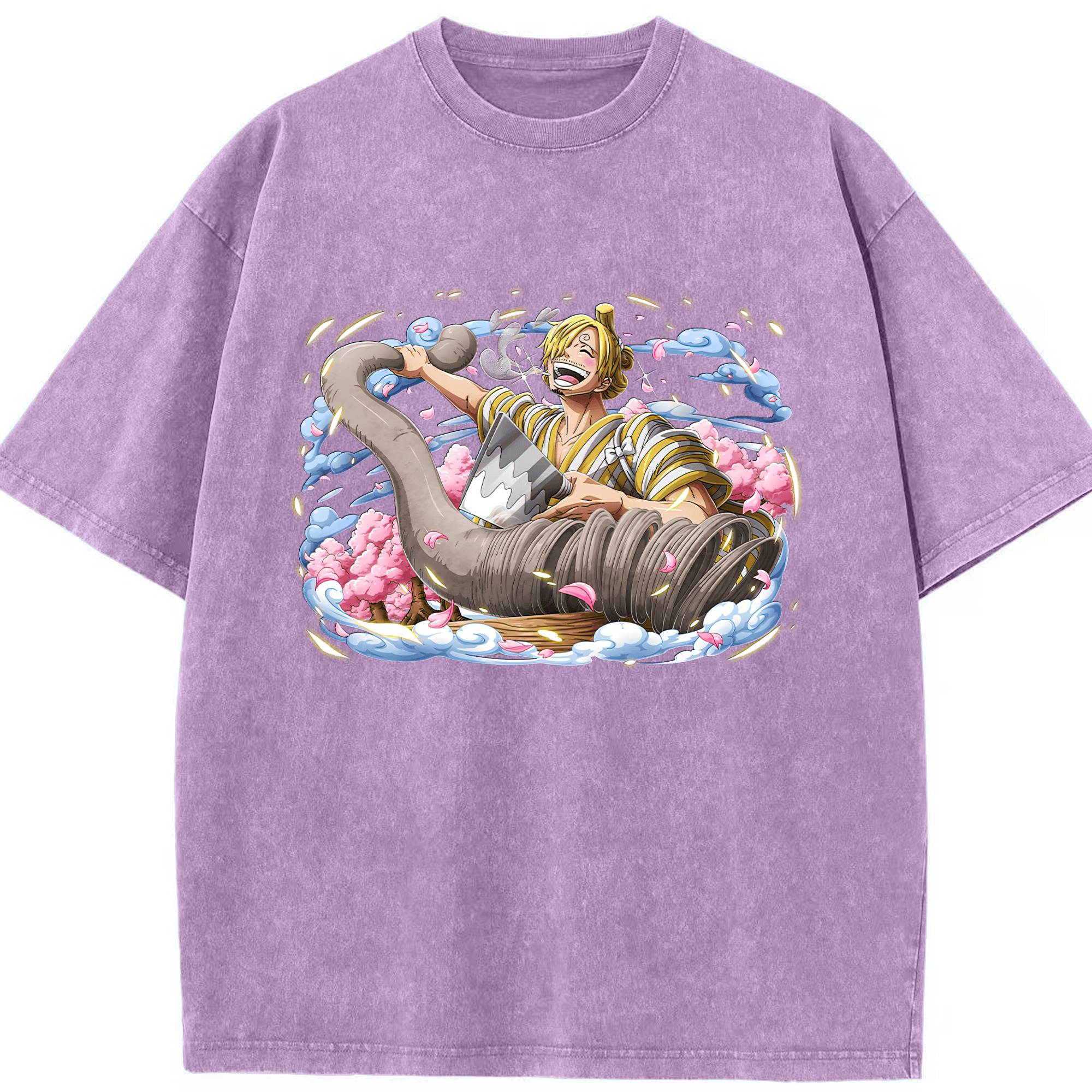 ワンピース サンジ ONE PIECE Sanji 綿100% ヴィンテージ風 半袖Tシャツ（フロントプリント）