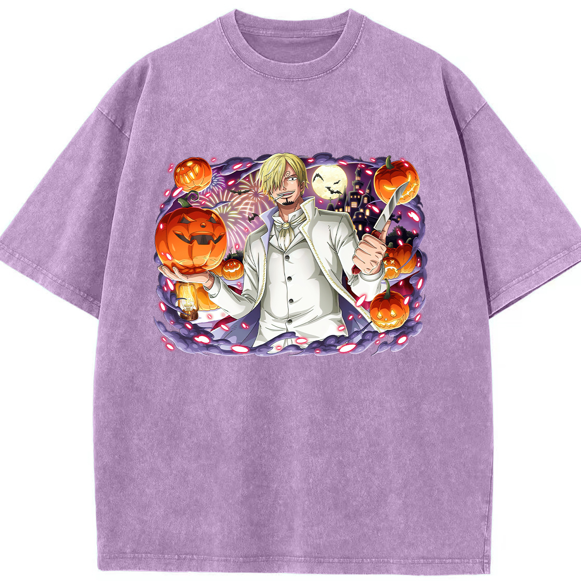 （画像用） ワンピース サンジ ONE PIECE Sanji 綿100% ヴィンテージ風 半袖Tシャツ（フロントプリント）