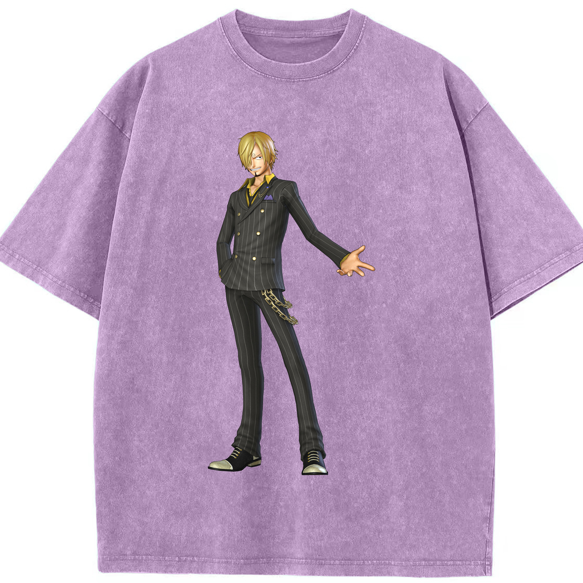 ワンピース サンジ ONE PIECE Sanji 綿100% ヴィンテージ風 半袖Tシャツ（フロントプリント）