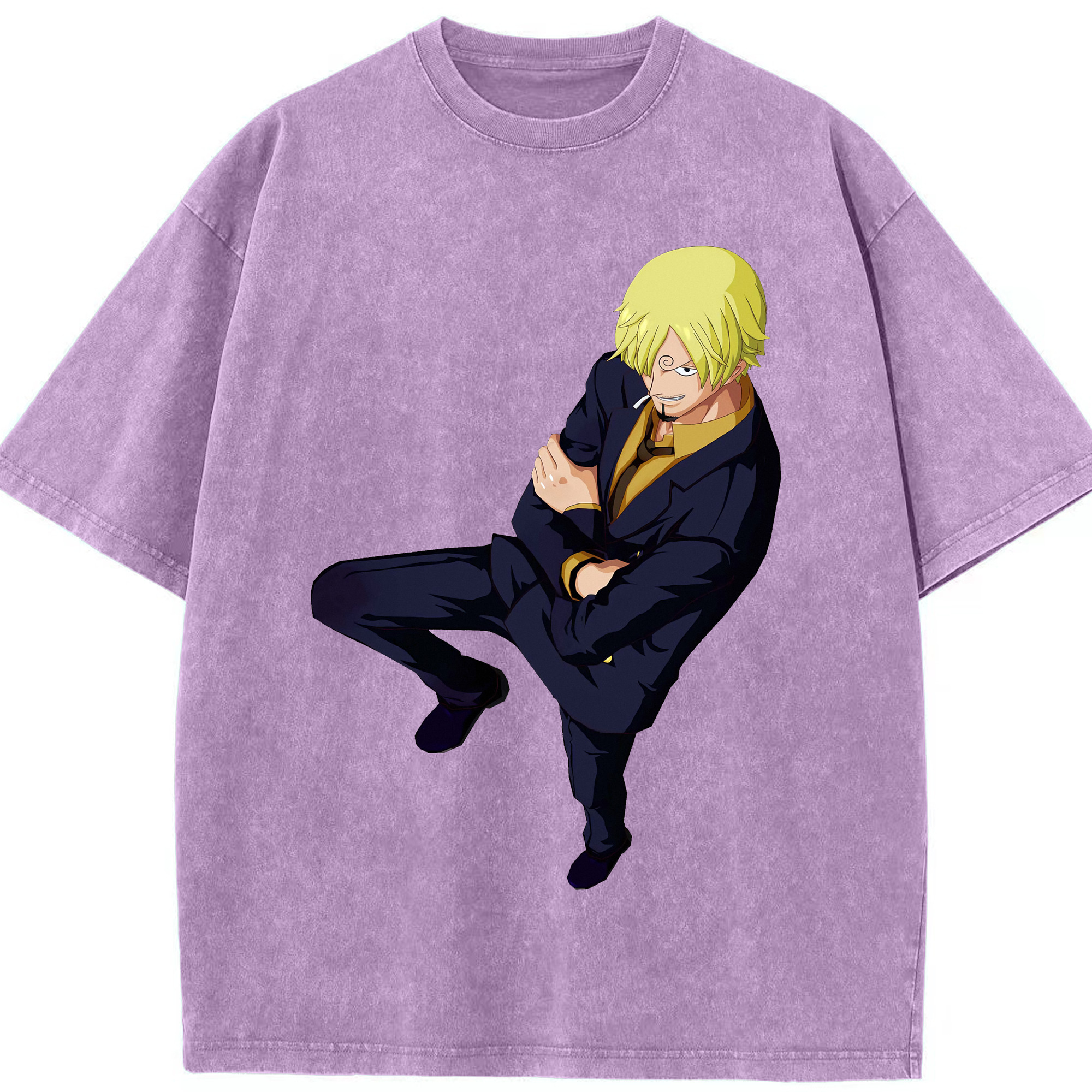 ワンピース サンジ ONE PIECE Sanji 綿100% ヴィンテージ風 半袖Tシャツ（フロントプリント）