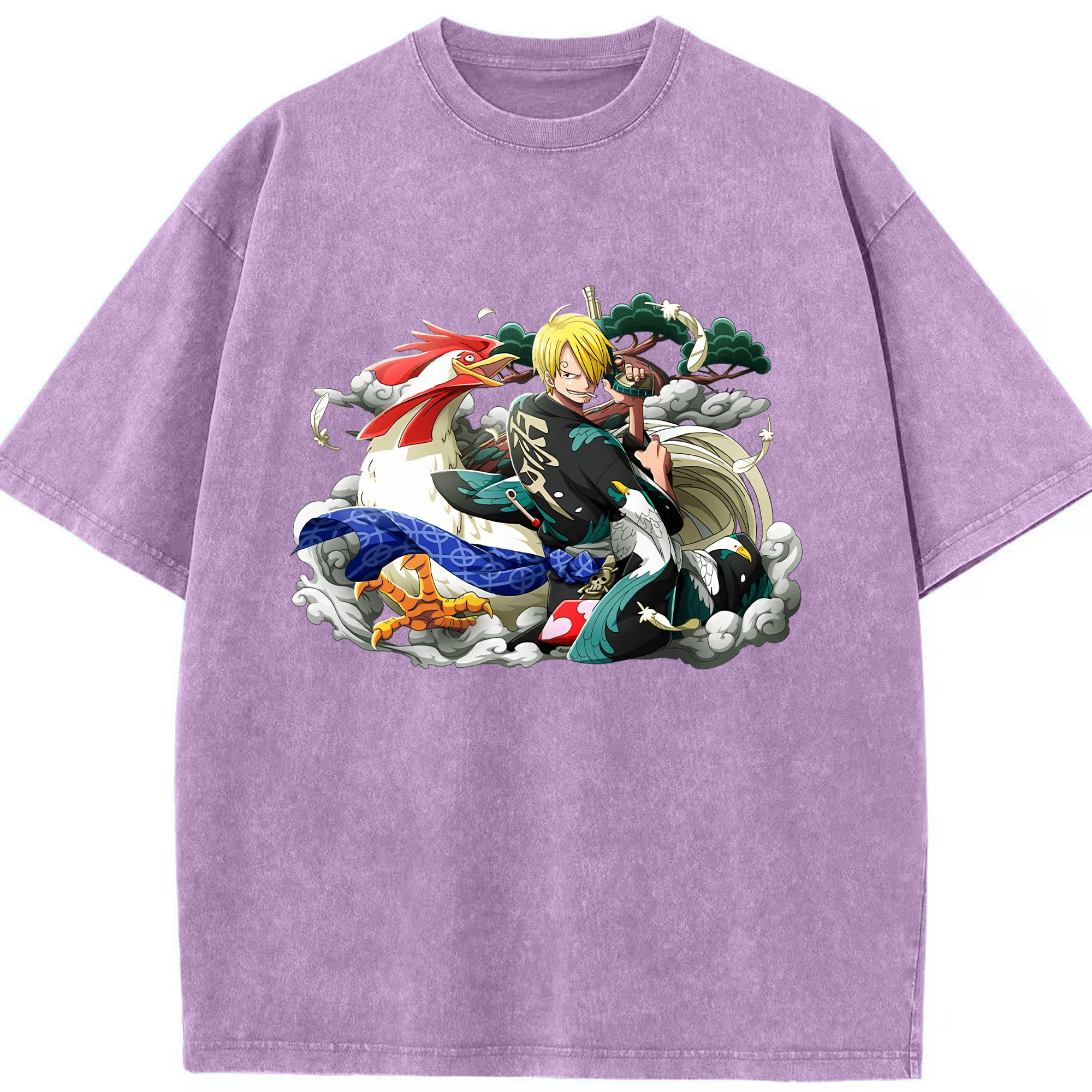（画像用） ワンピース サンジ ONE PIECE Sanji 綿100% ヴィンテージ風 半袖Tシャツ（フロントプリント）