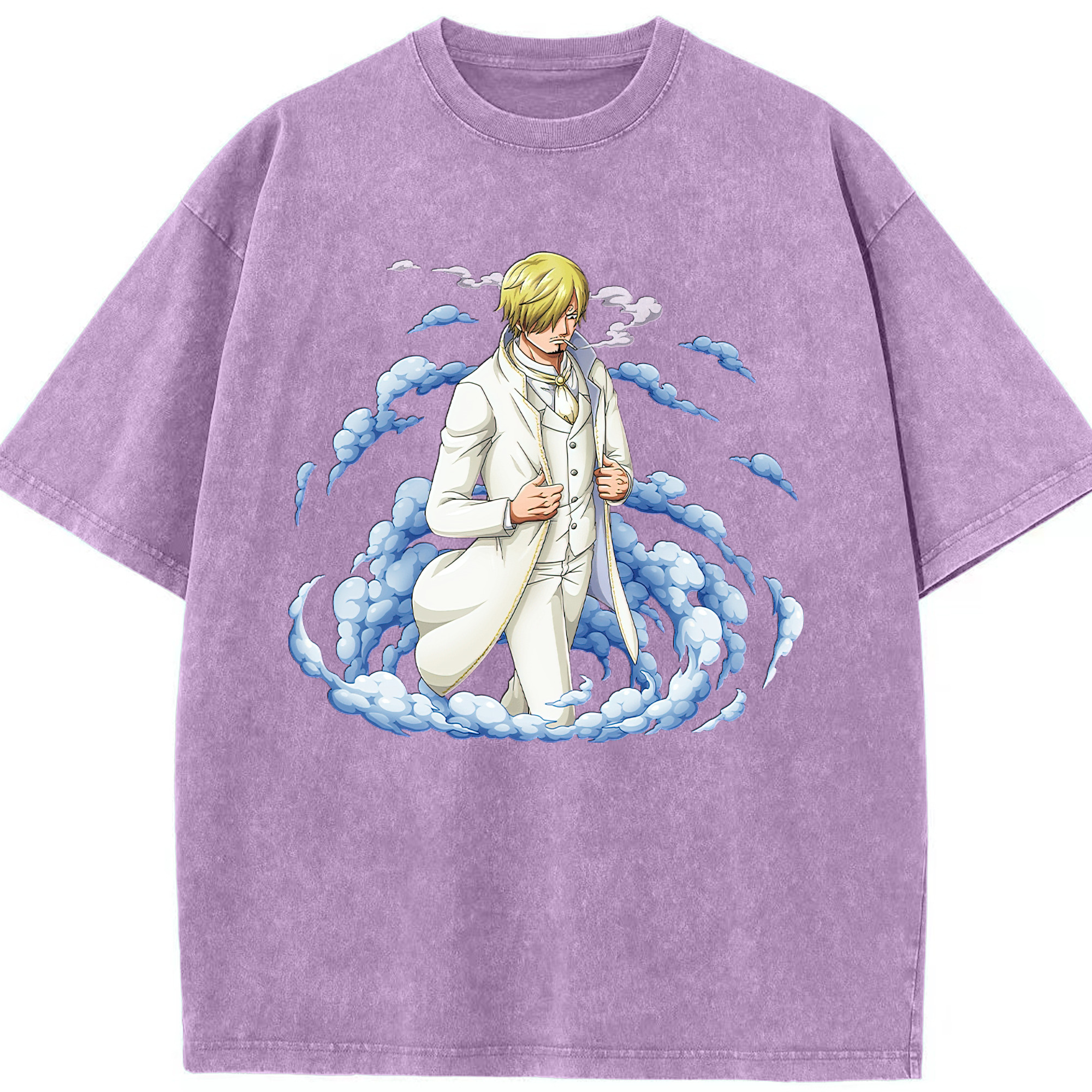 ワンピース サンジ ONE PIECE Sanji 綿100% ヴィンテージ風 半袖Tシャツ（フロントプリント）