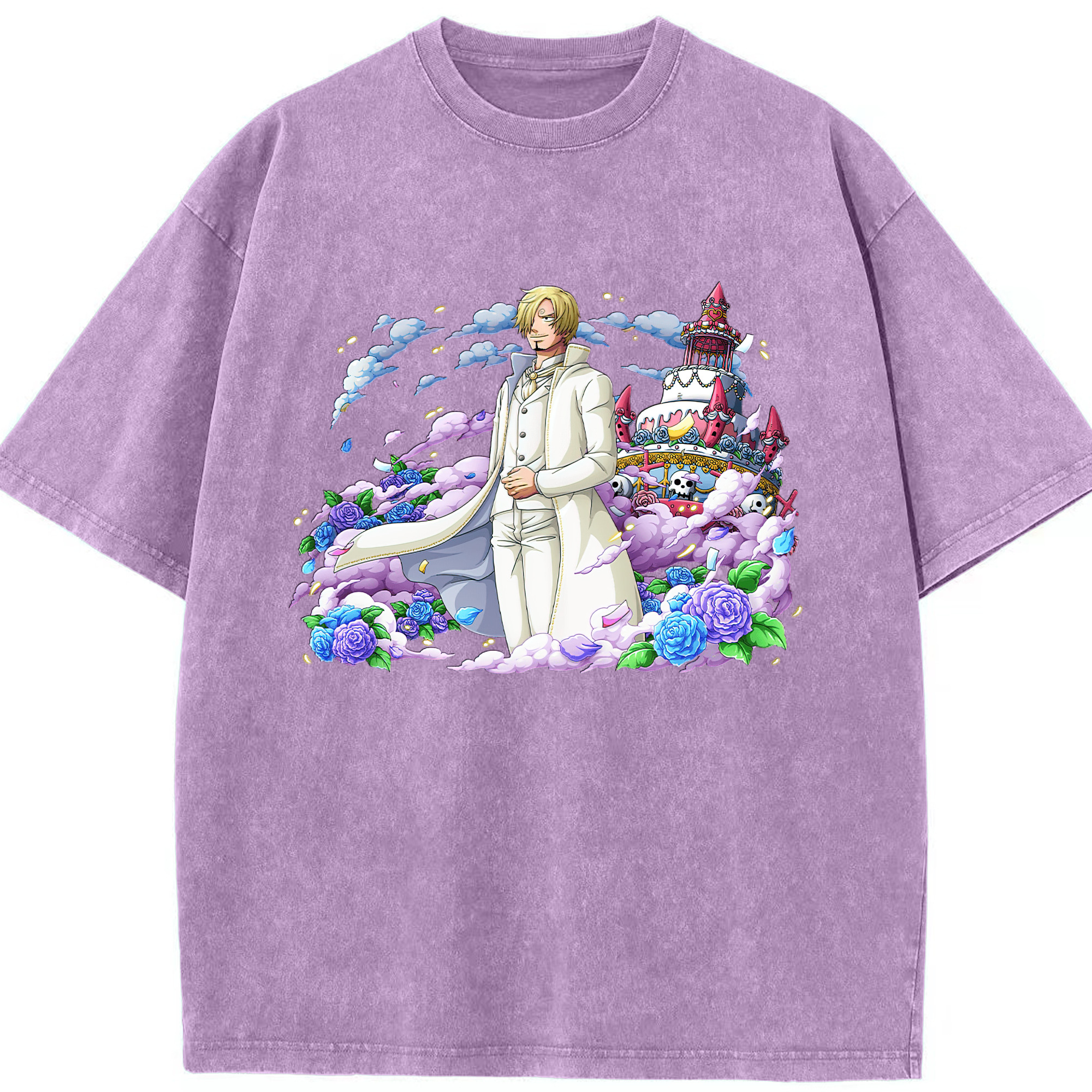 ワンピース サンジ ONE PIECE Sanji 綿100% ヴィンテージ風 半袖Tシャツ（フロントプリント）