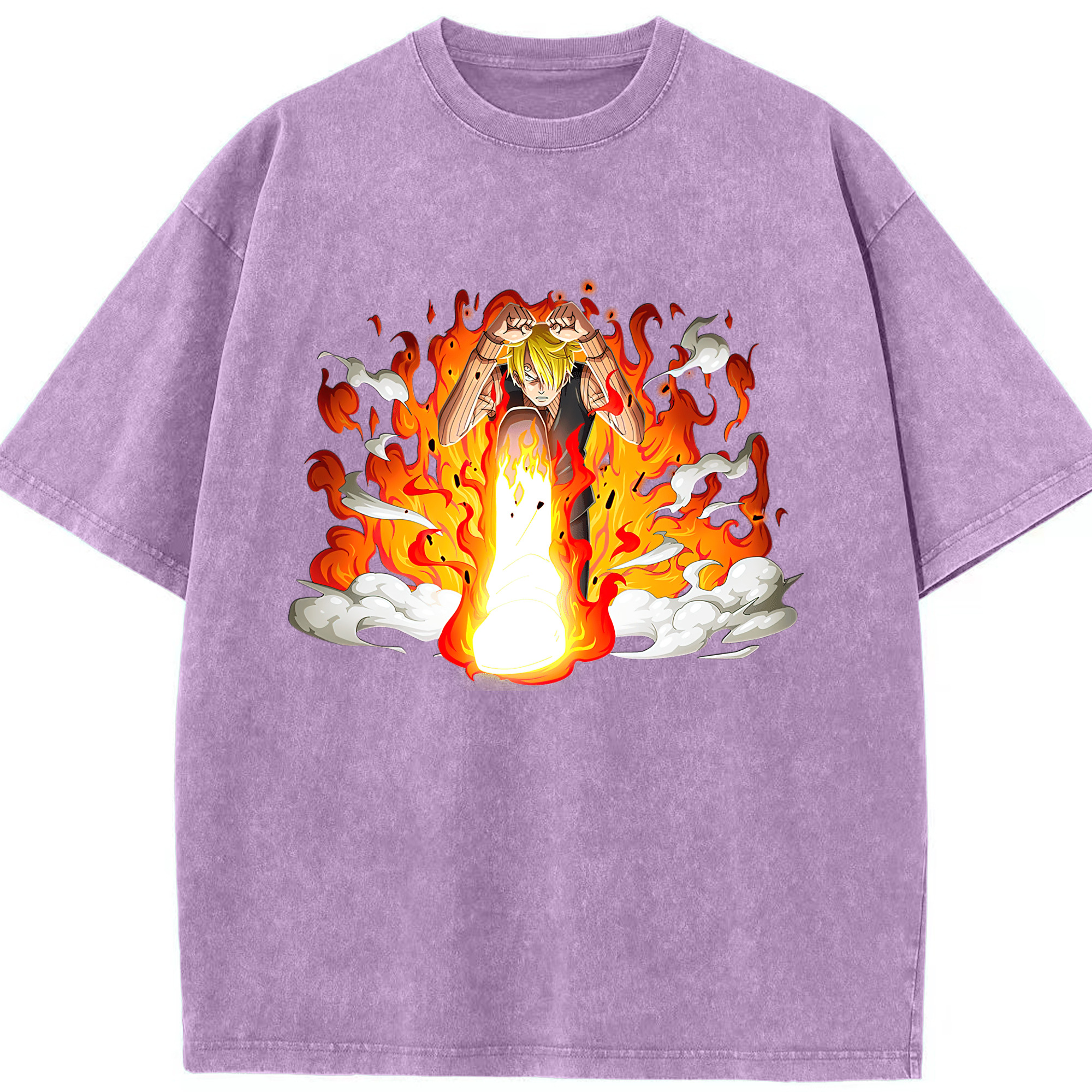 （画像用） ワンピース サンジ ONE PIECE Sanji 綿100% ヴィンテージ風 半袖Tシャツ（フロントプリント）
