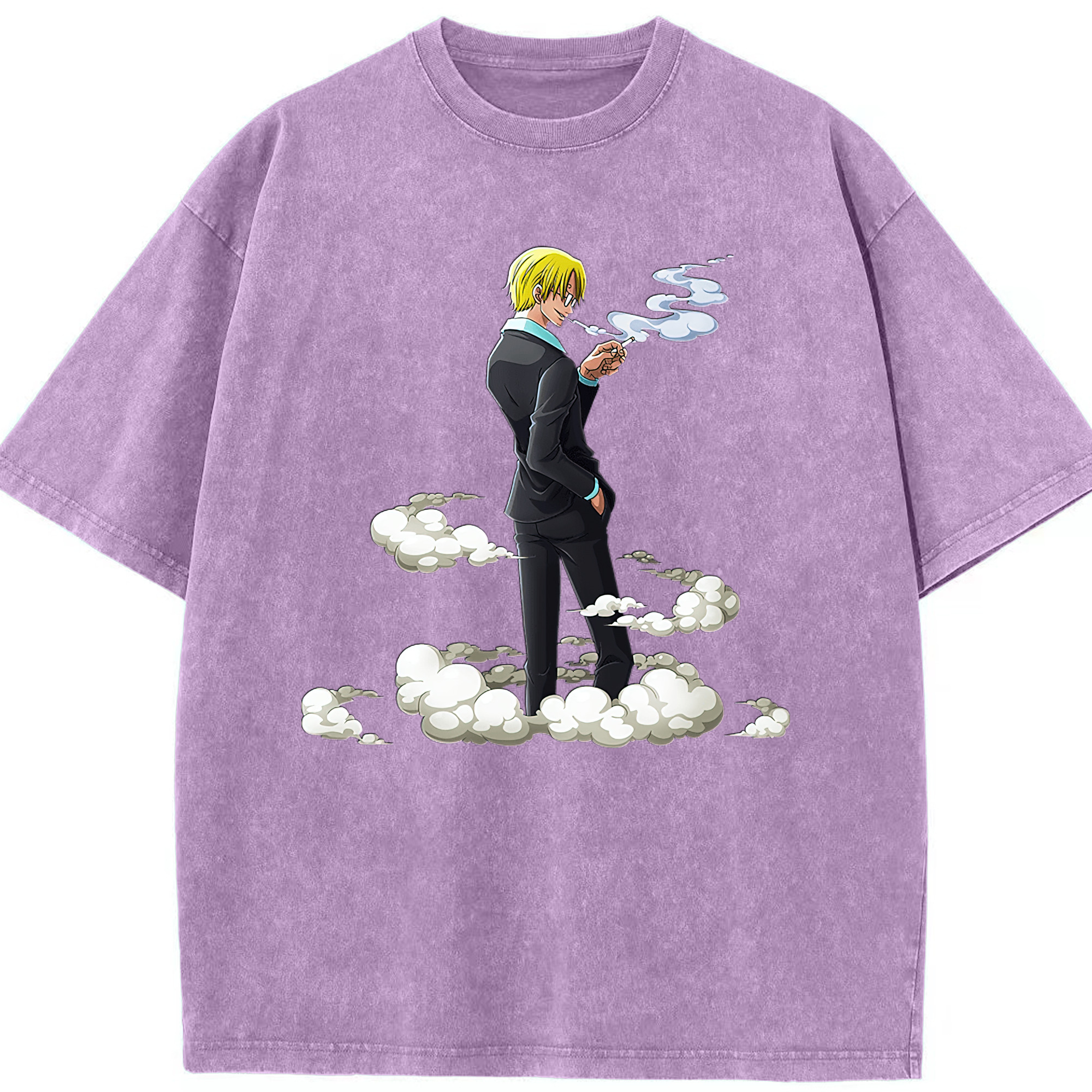 （画像用） ワンピース サンジ ONE PIECE Sanji 綿100% ヴィンテージ風 半袖Tシャツ（フロントプリント）