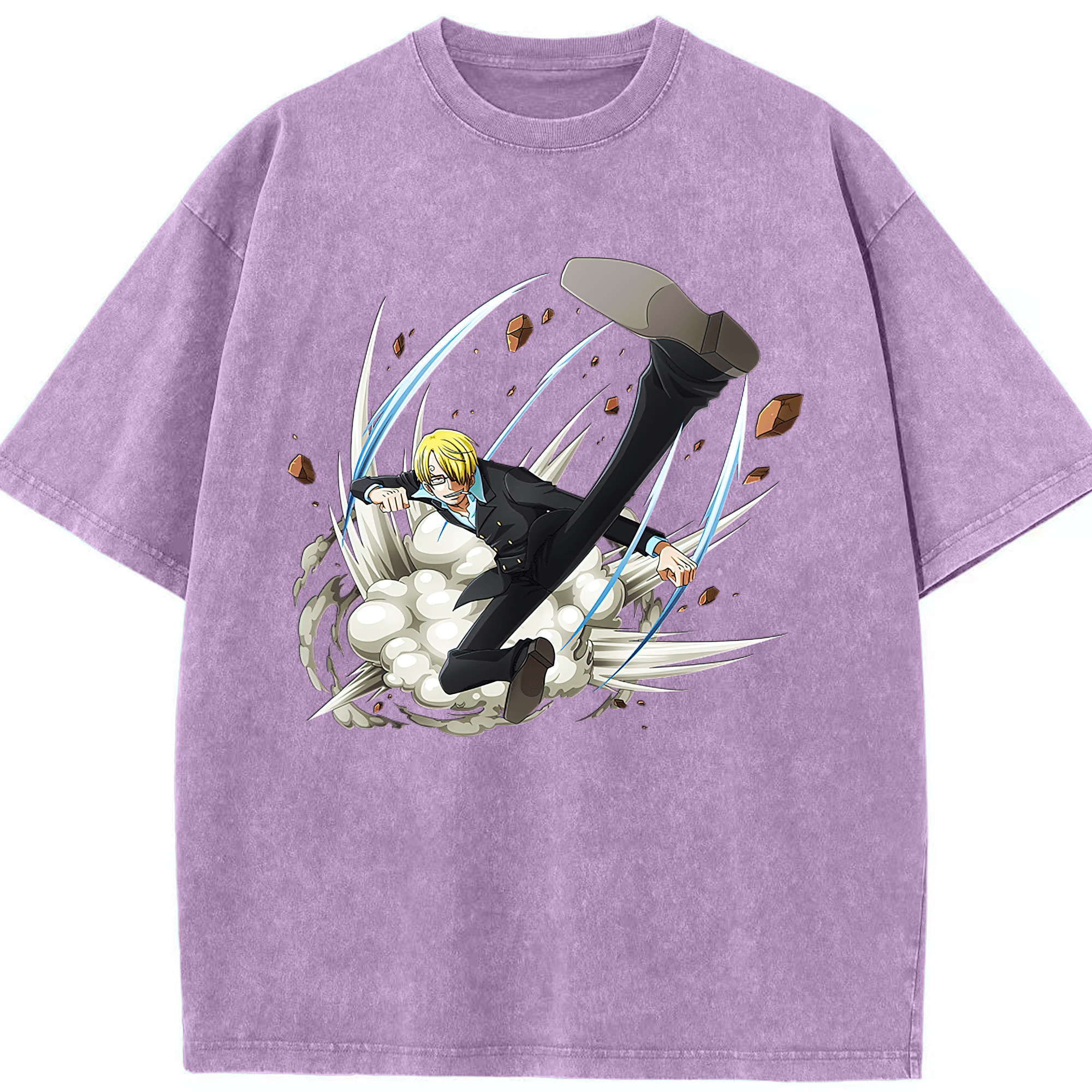 （画像用） ワンピース サンジ ONE PIECE Sanji 綿100% ヴィンテージ風 半袖Tシャツ（フロントプリント）