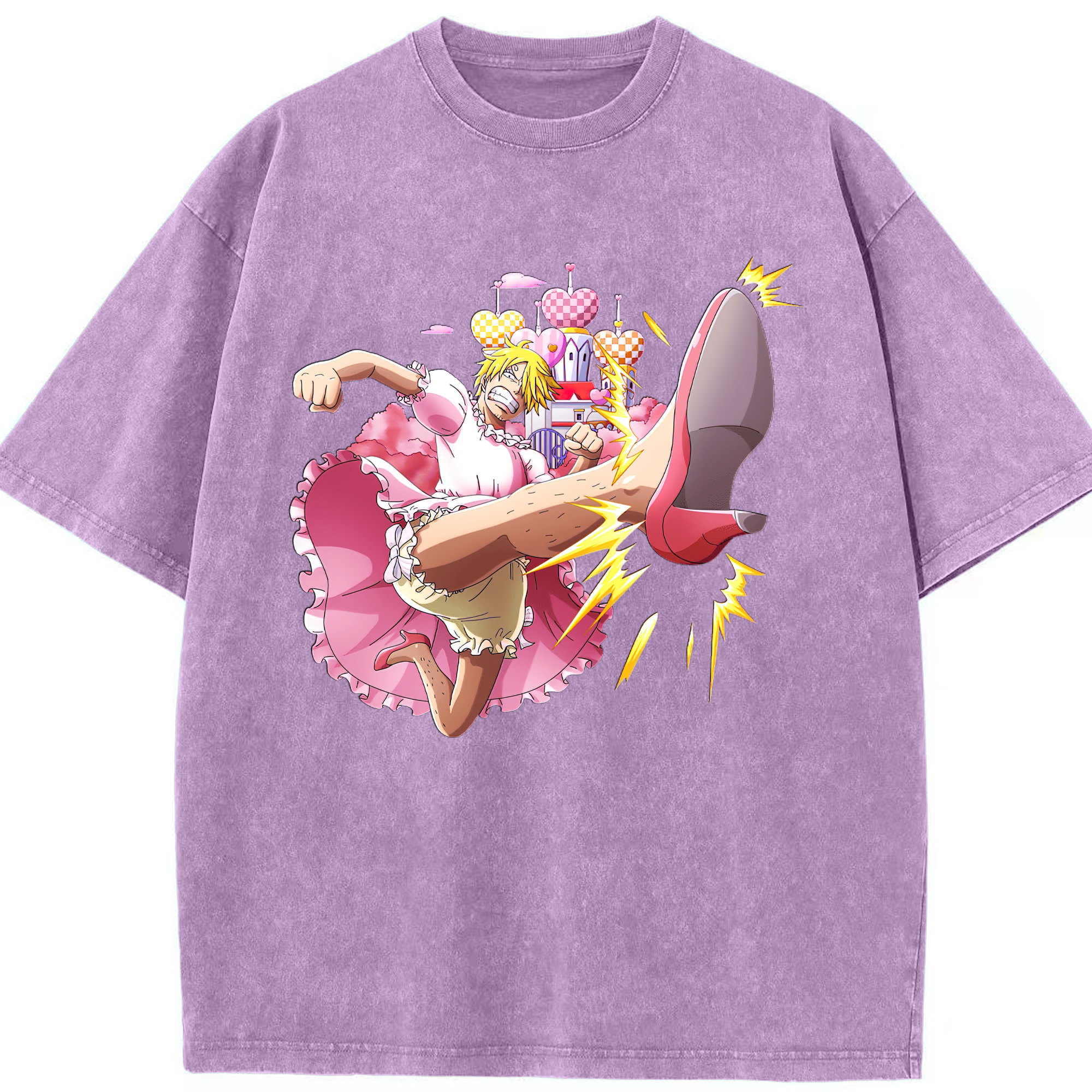 （画像用） ワンピース サンジ ONE PIECE Sanji 綿100% ヴィンテージ風 半袖Tシャツ（フロントプリント）