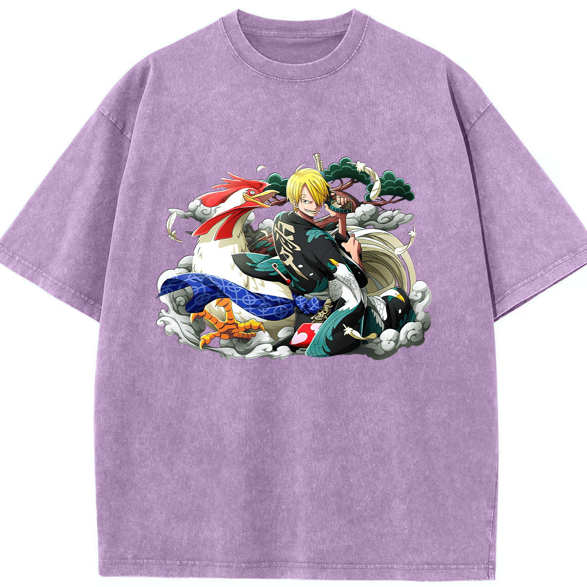 （画像用） ワンピース サンジ ONE PIECE Sanji 綿100% ヴィンテージ風 半袖Tシャツ（フロントプリント）