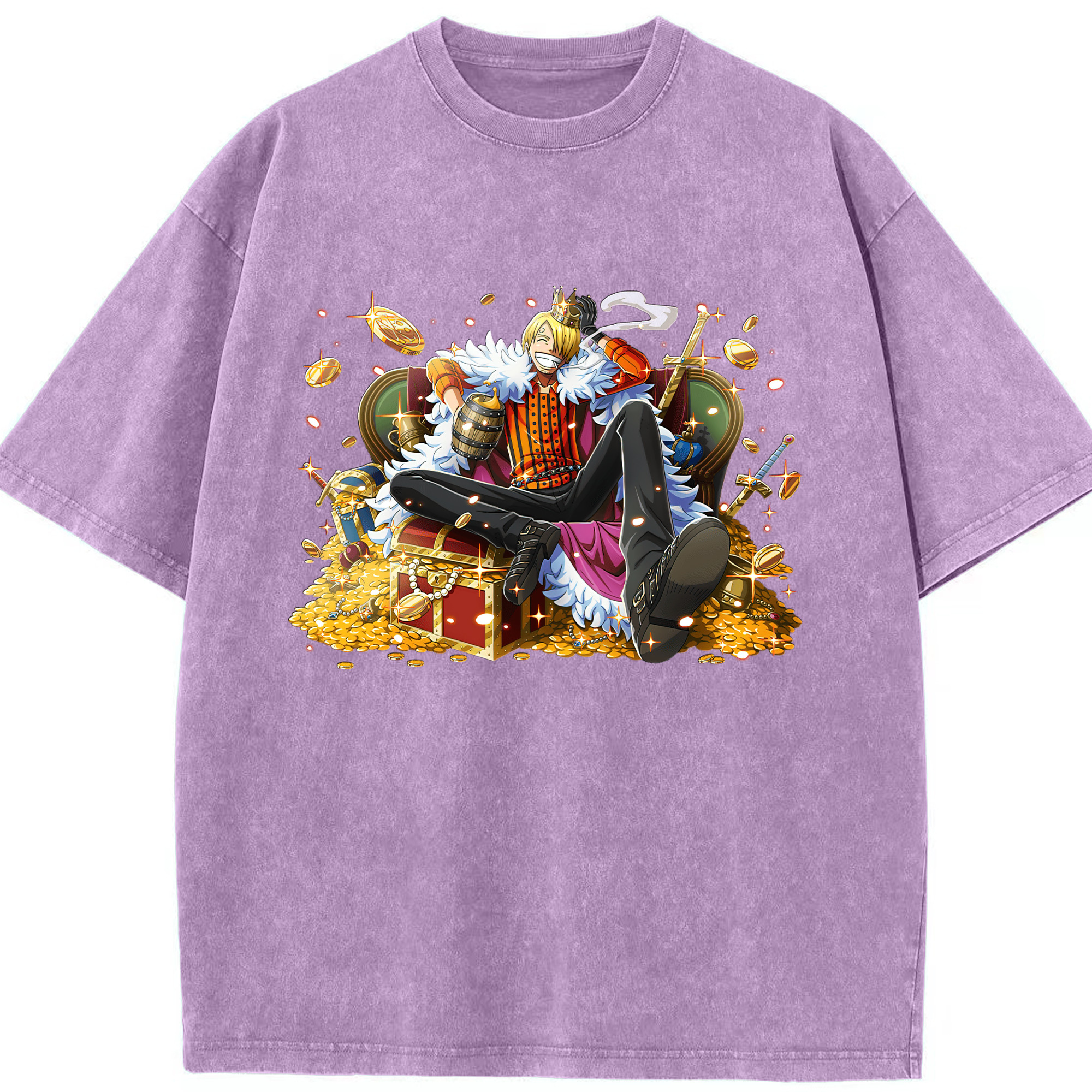 （画像用） ワンピース サンジ ONE PIECE Sanji 綿100% ヴィンテージ風 半袖Tシャツ（フロントプリント）