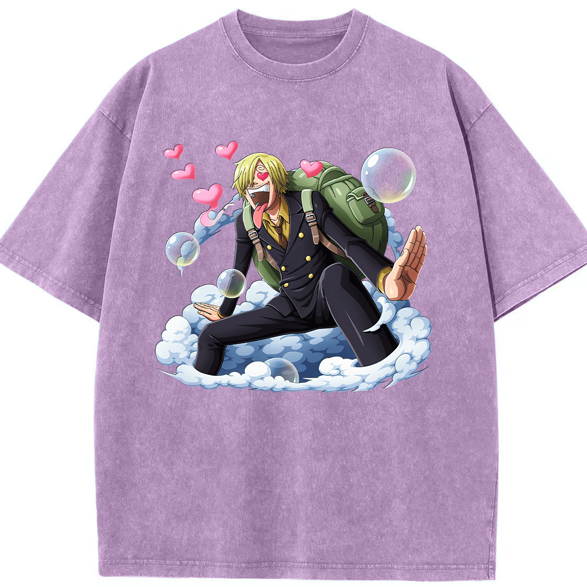 （画像用） ワンピース サンジ ONE PIECE Sanji 綿100% ヴィンテージ風 半袖Tシャツ（フロントプリント）