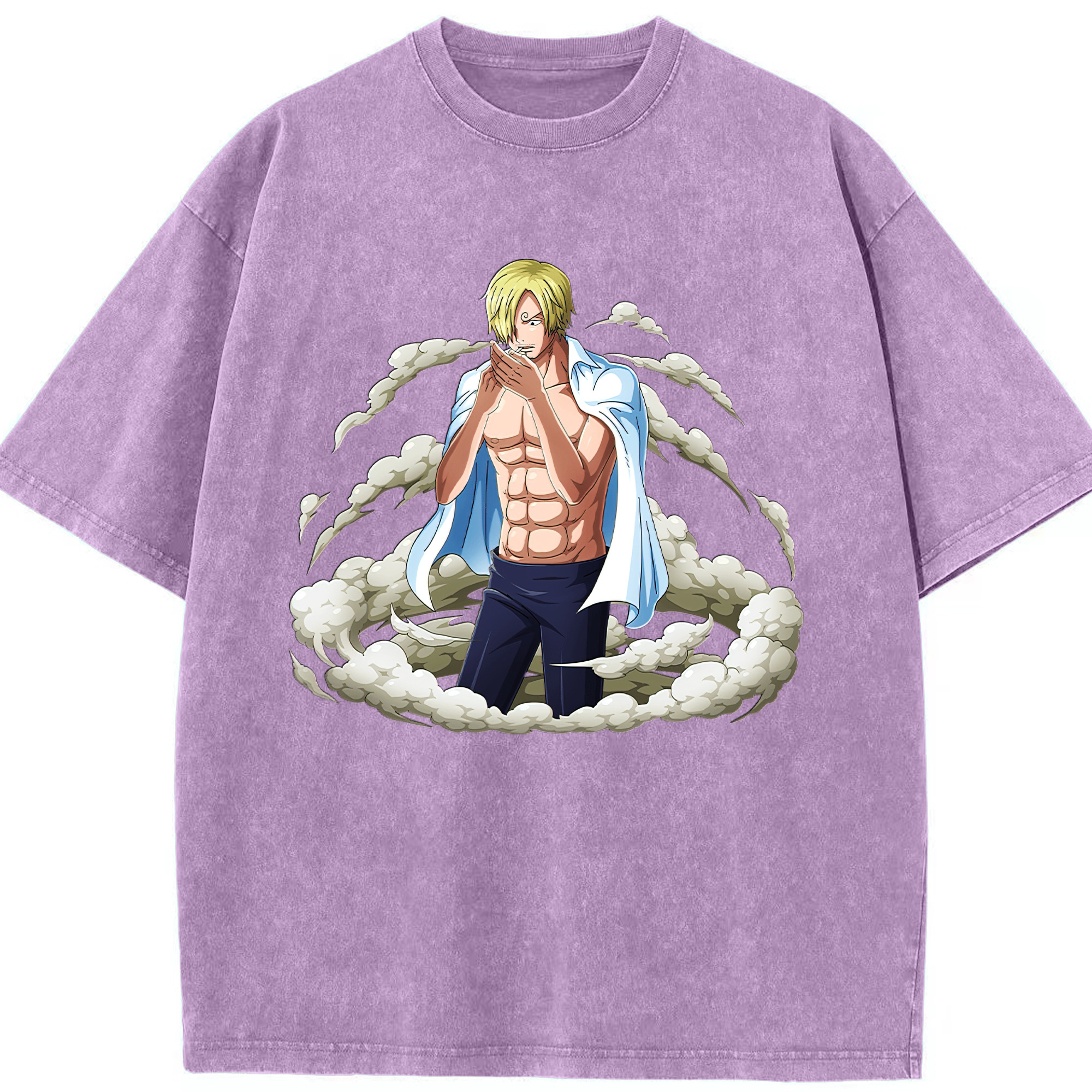 （画像用） ワンピース サンジ ONE PIECE Sanji 綿100% ヴィンテージ風 半袖Tシャツ（フロントプリント）
