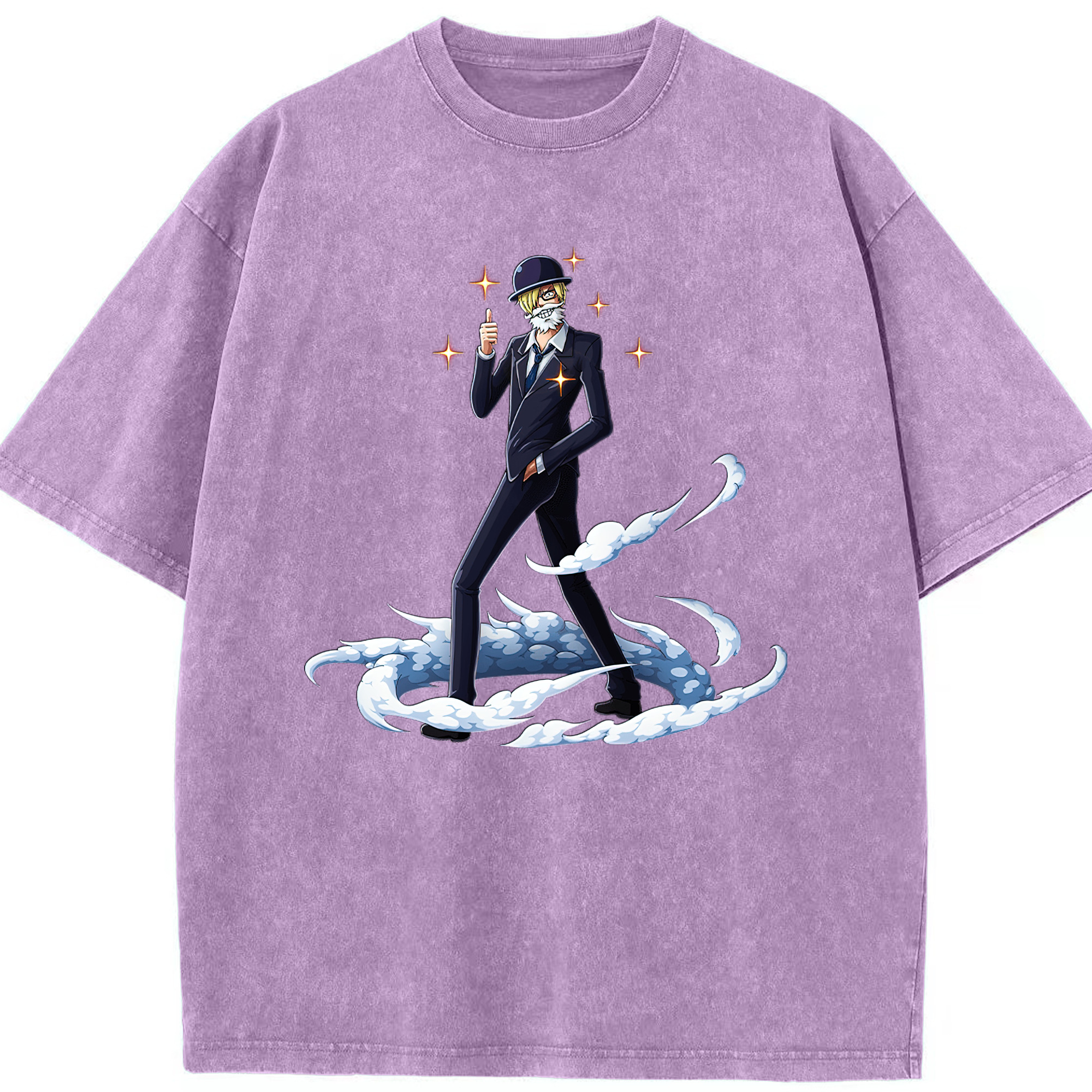 （画像用） ワンピース サンジ ONE PIECE Sanji 綿100% ヴィンテージ風 半袖Tシャツ（フロントプリント）