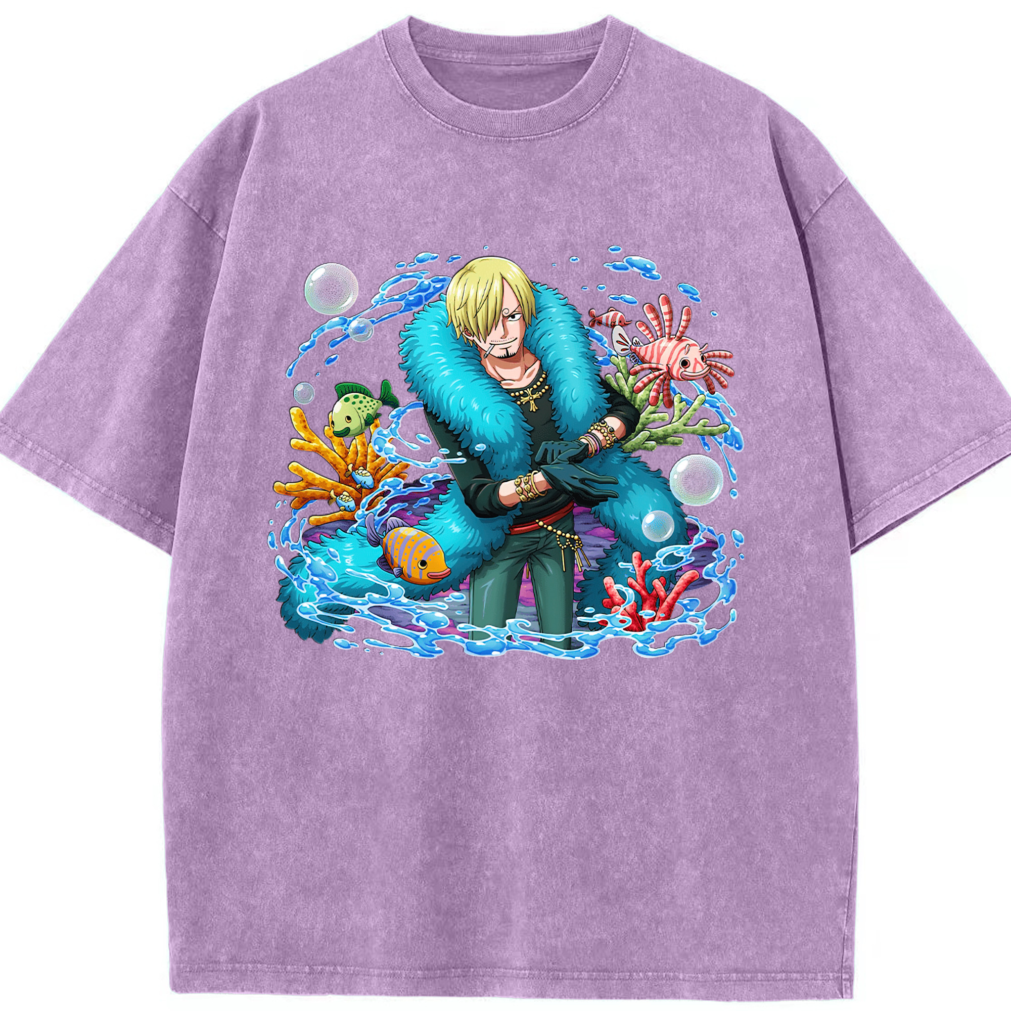 ワンピース サンジ ONE PIECE Sanji 綿100% ヴィンテージ風 半袖Tシャツ（フロントプリント）