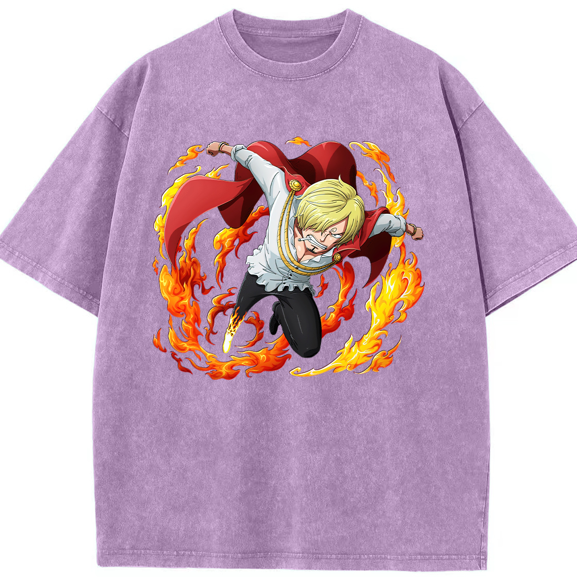 ワンピース サンジ ONE PIECE Sanji 綿100% ヴィンテージ風 半袖Tシャツ（フロントプリント）