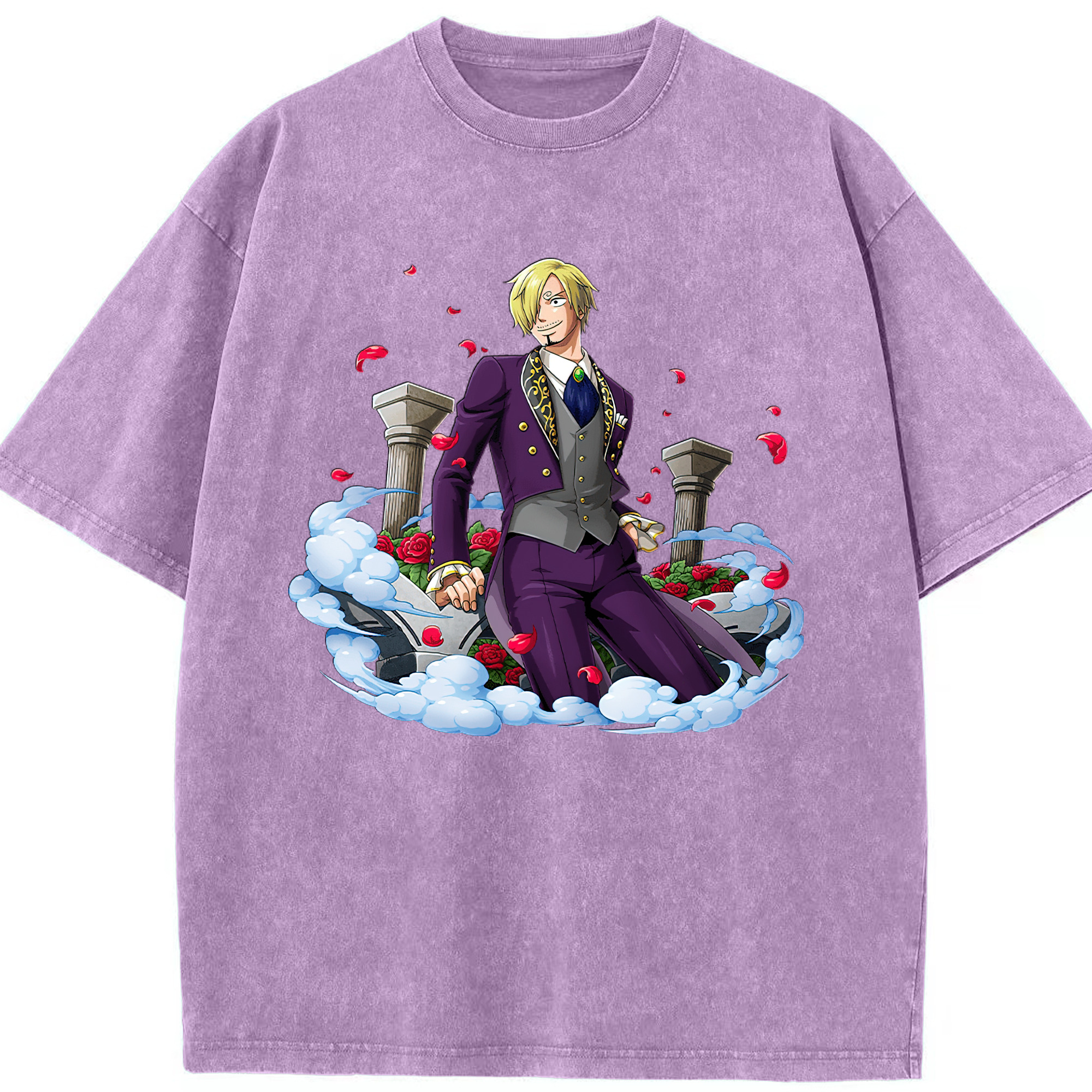 ワンピース サンジ ONE PIECE Sanji 綿100% ヴィンテージ風 半袖Tシャツ（フロントプリント）