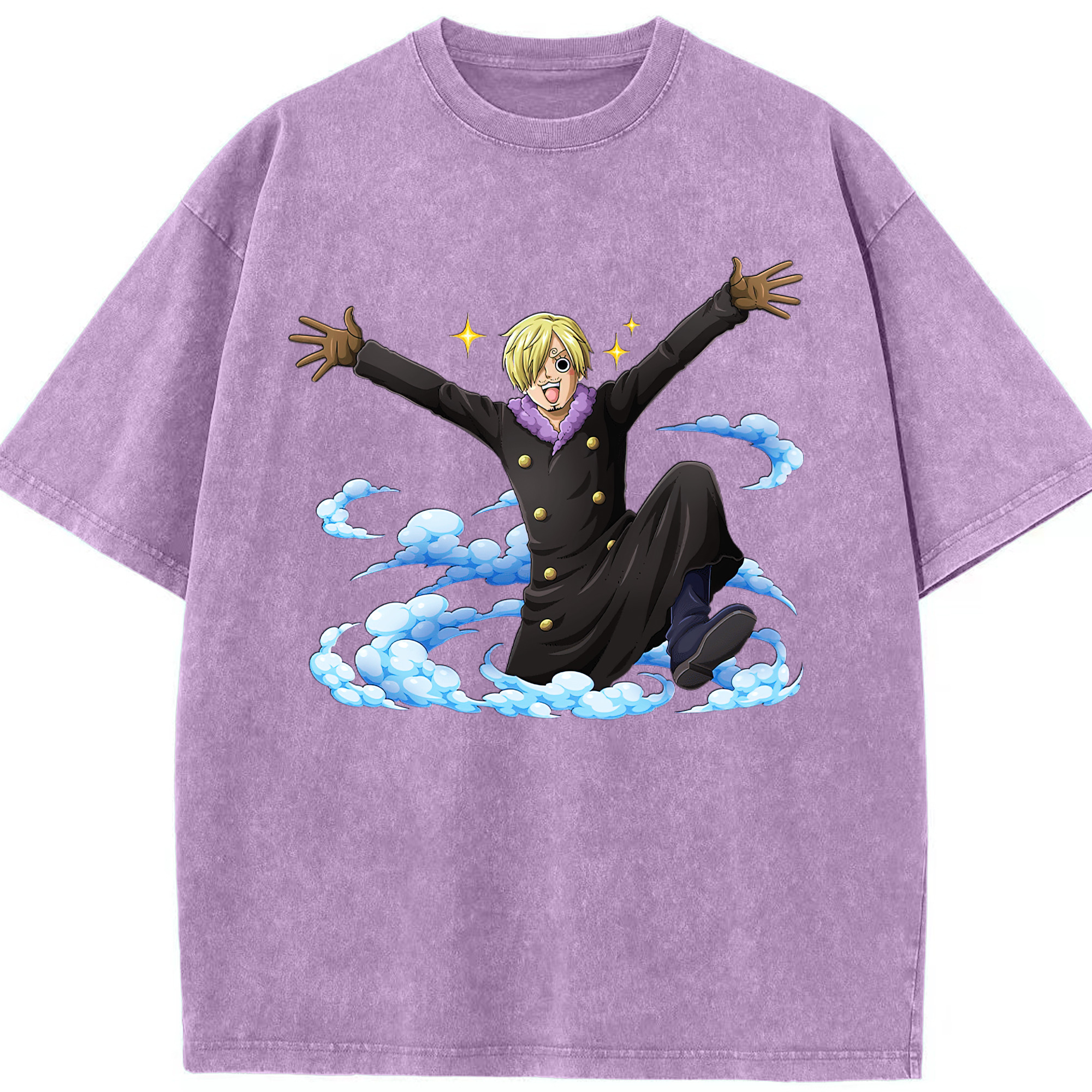 ワンピース サンジ ONE PIECE Sanji 綿100% ヴィンテージ風 半袖Tシャツ（フロントプリント）
