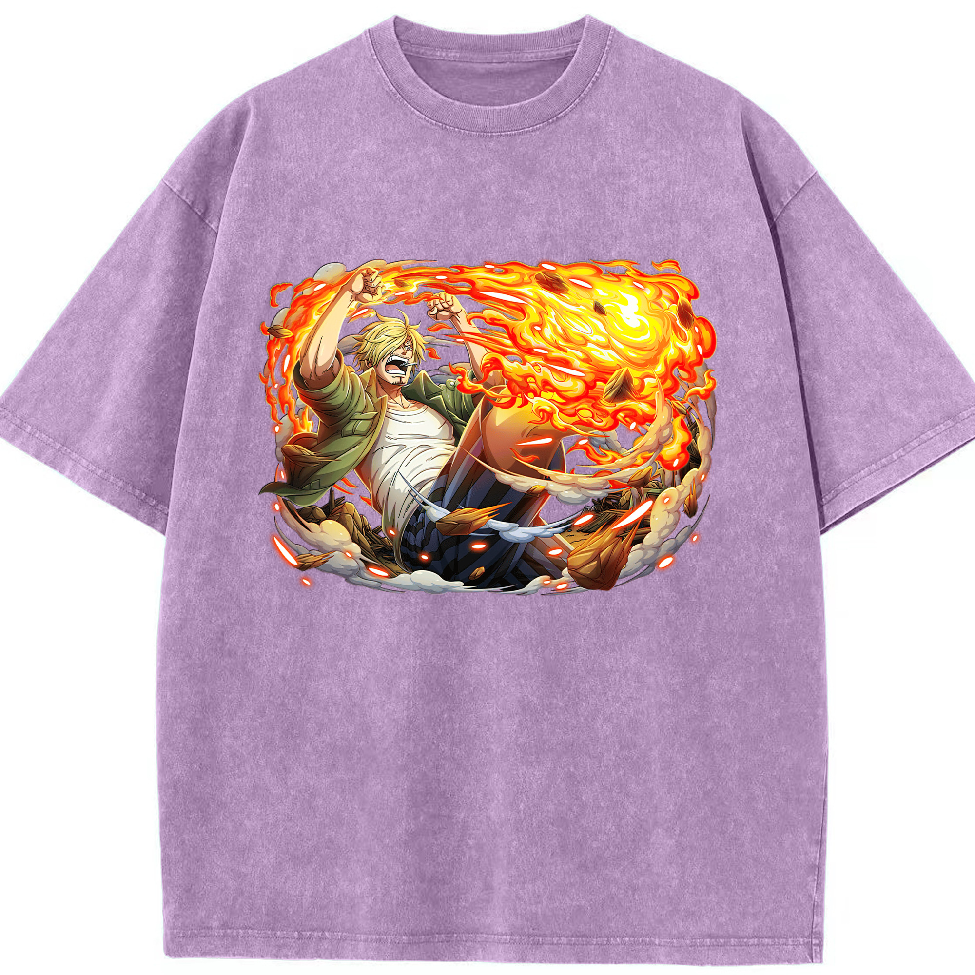 ワンピース サンジ ONE PIECE Sanji 綿100% ヴィンテージ風 半袖Tシャツ（フロントプリント）