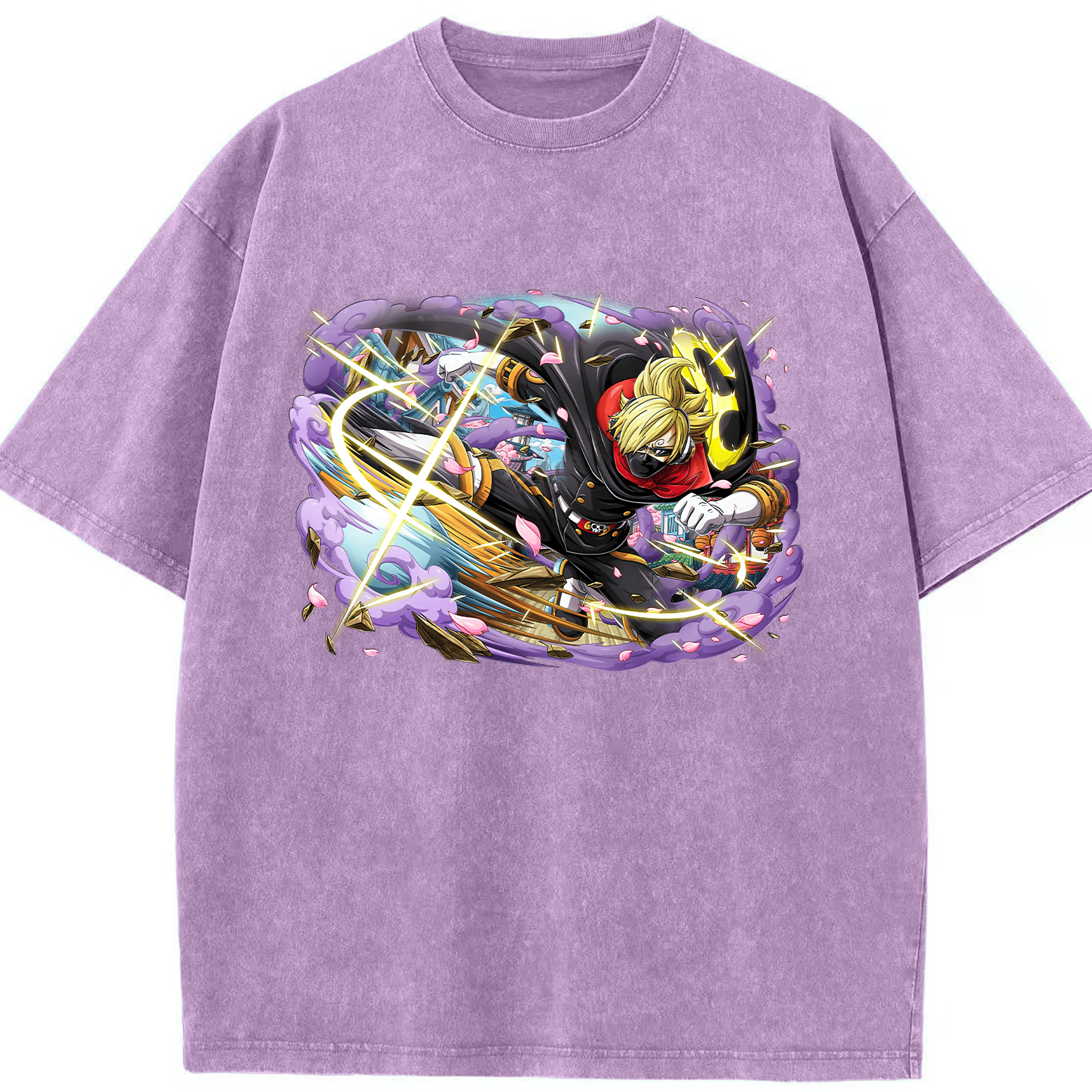ワンピース サンジ ONE PIECE Sanji 綿100% ヴィンテージ風 半袖Tシャツ（フロントプリント）