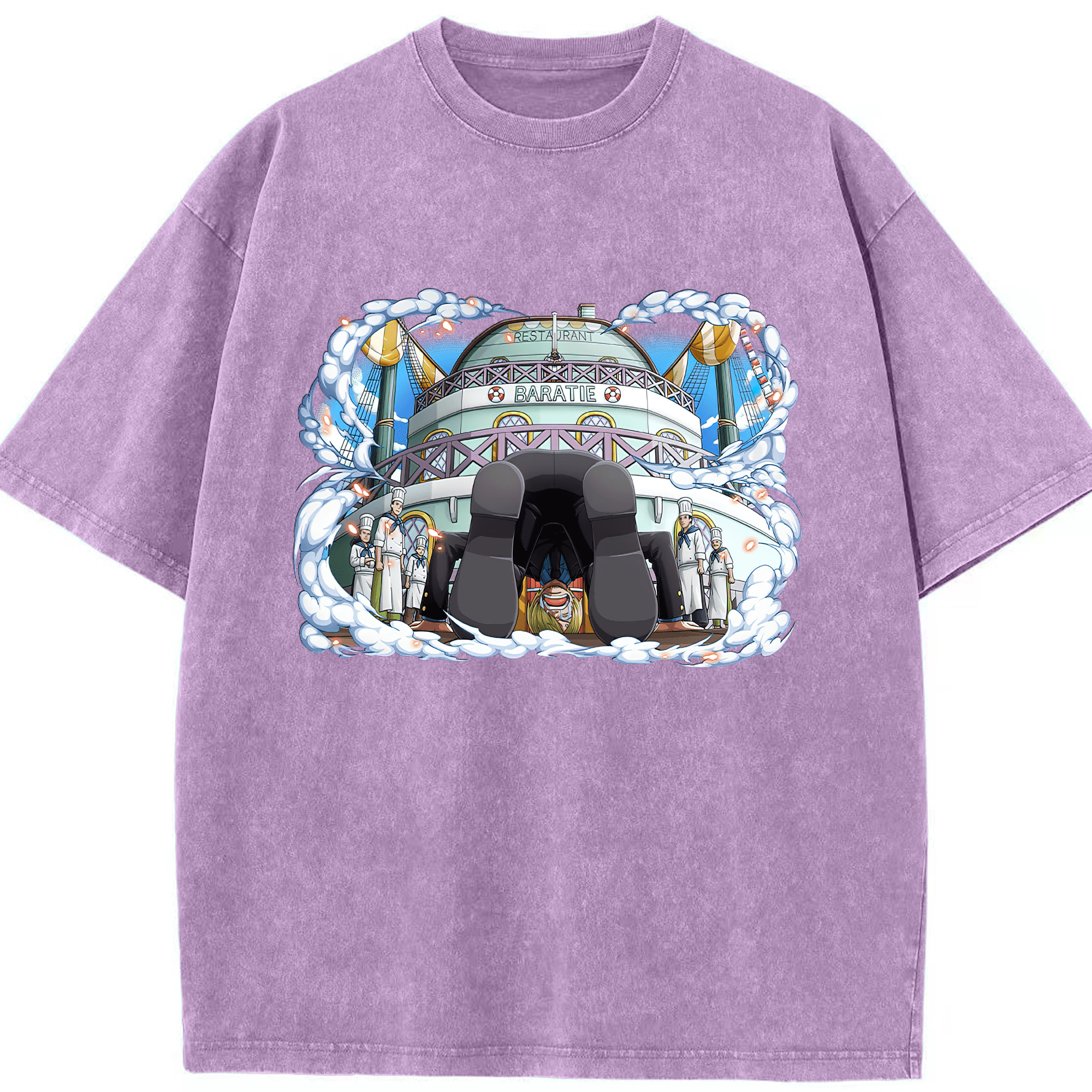 ワンピース サンジ ONE PIECE Sanji 綿100% ヴィンテージ風 半袖Tシャツ（フロントプリント）